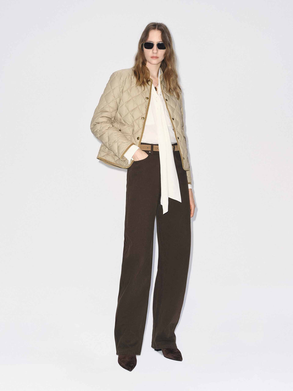 Quilted Mock Neck Down Jacket