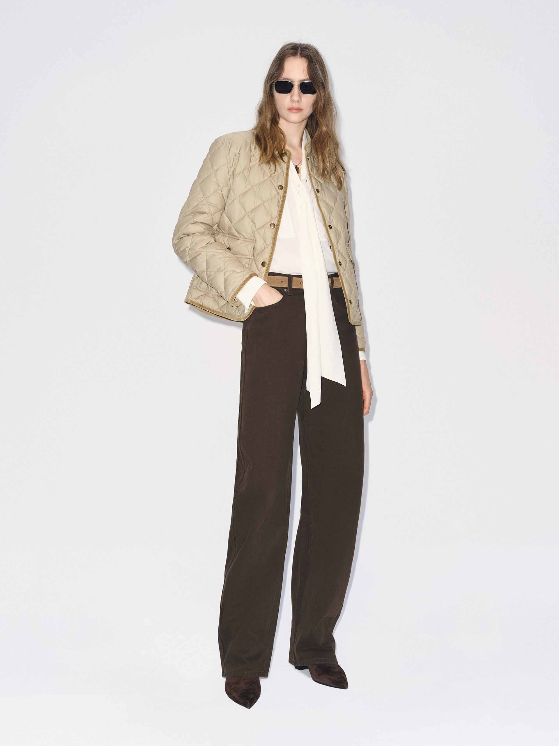 Quilted Mock Neck Down Jacket