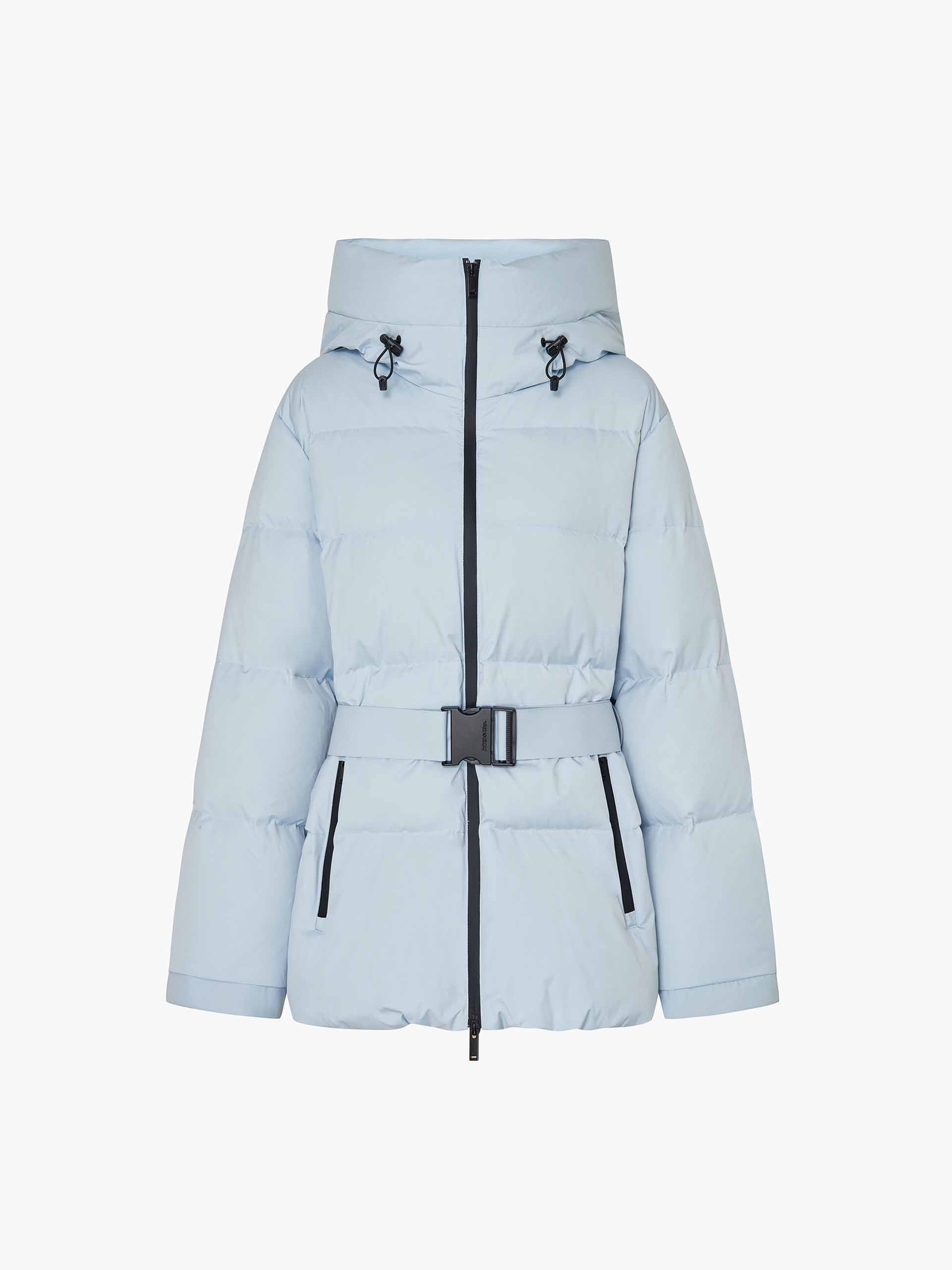 Hooded Down Jacket With Buckle