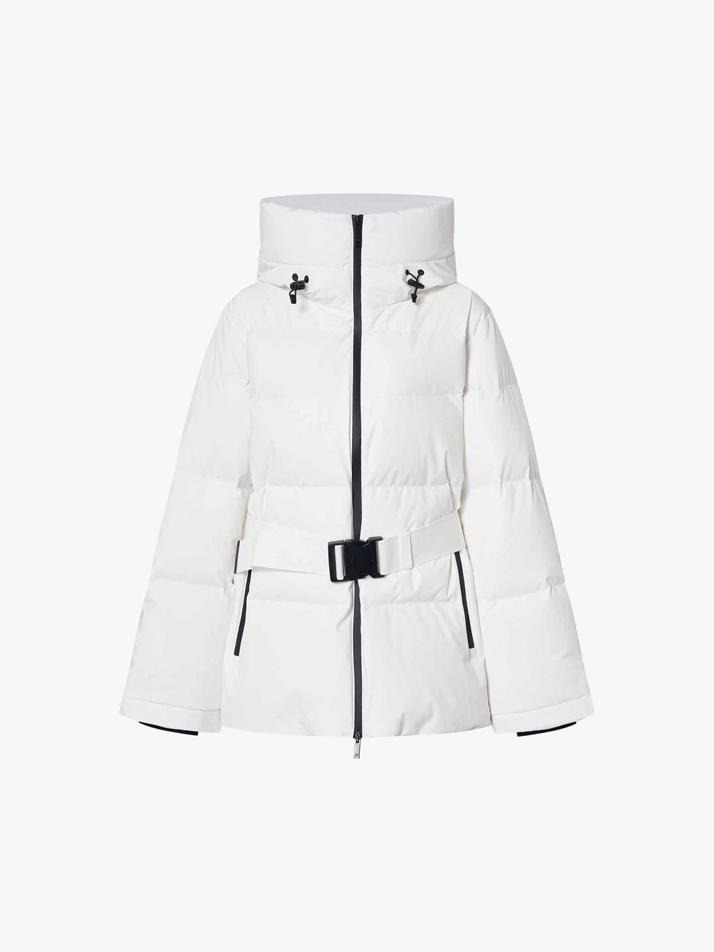 Hooded Down Jacket With Buckle