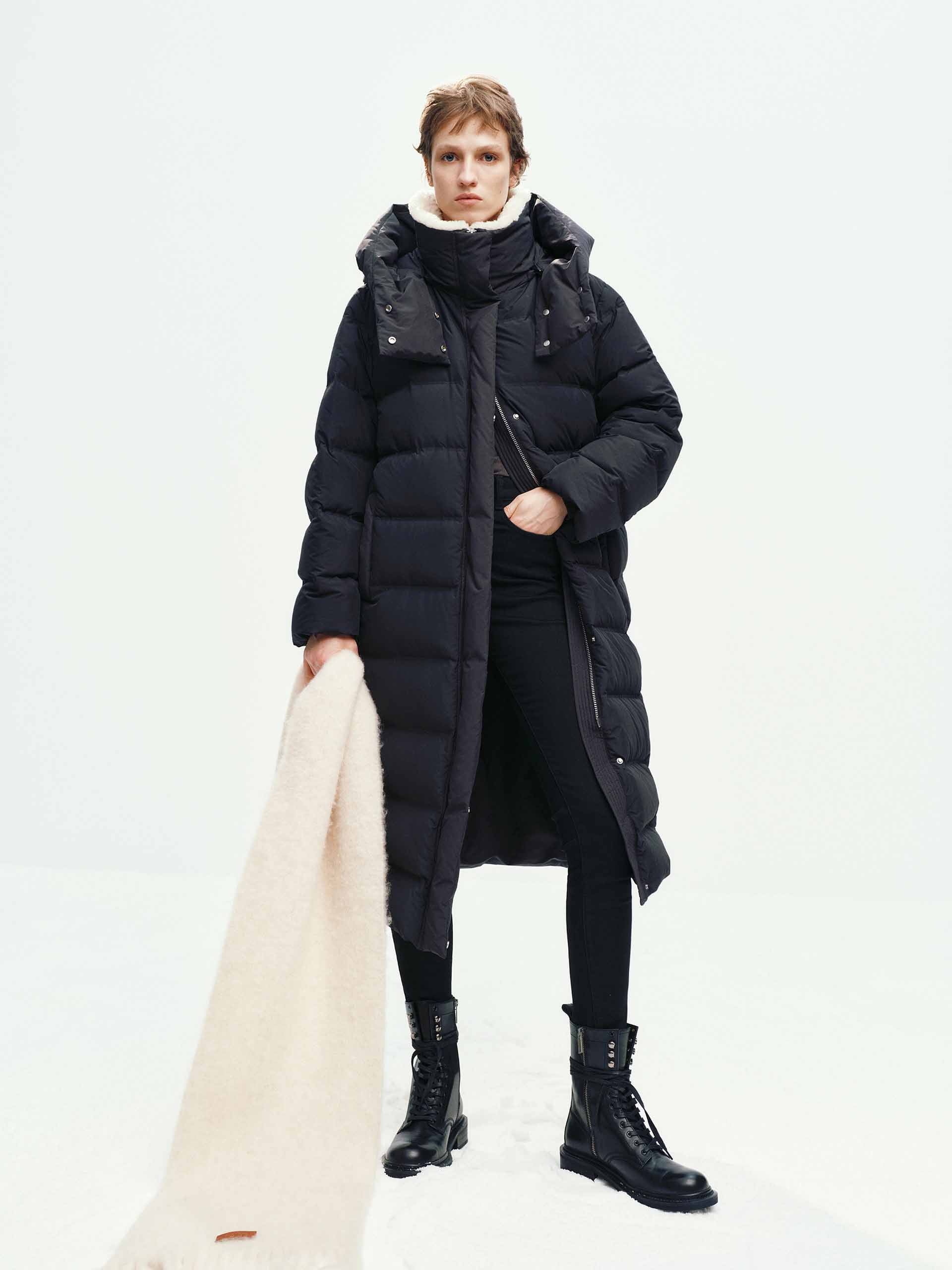 Detachable Fur Collar Long Down Jacket