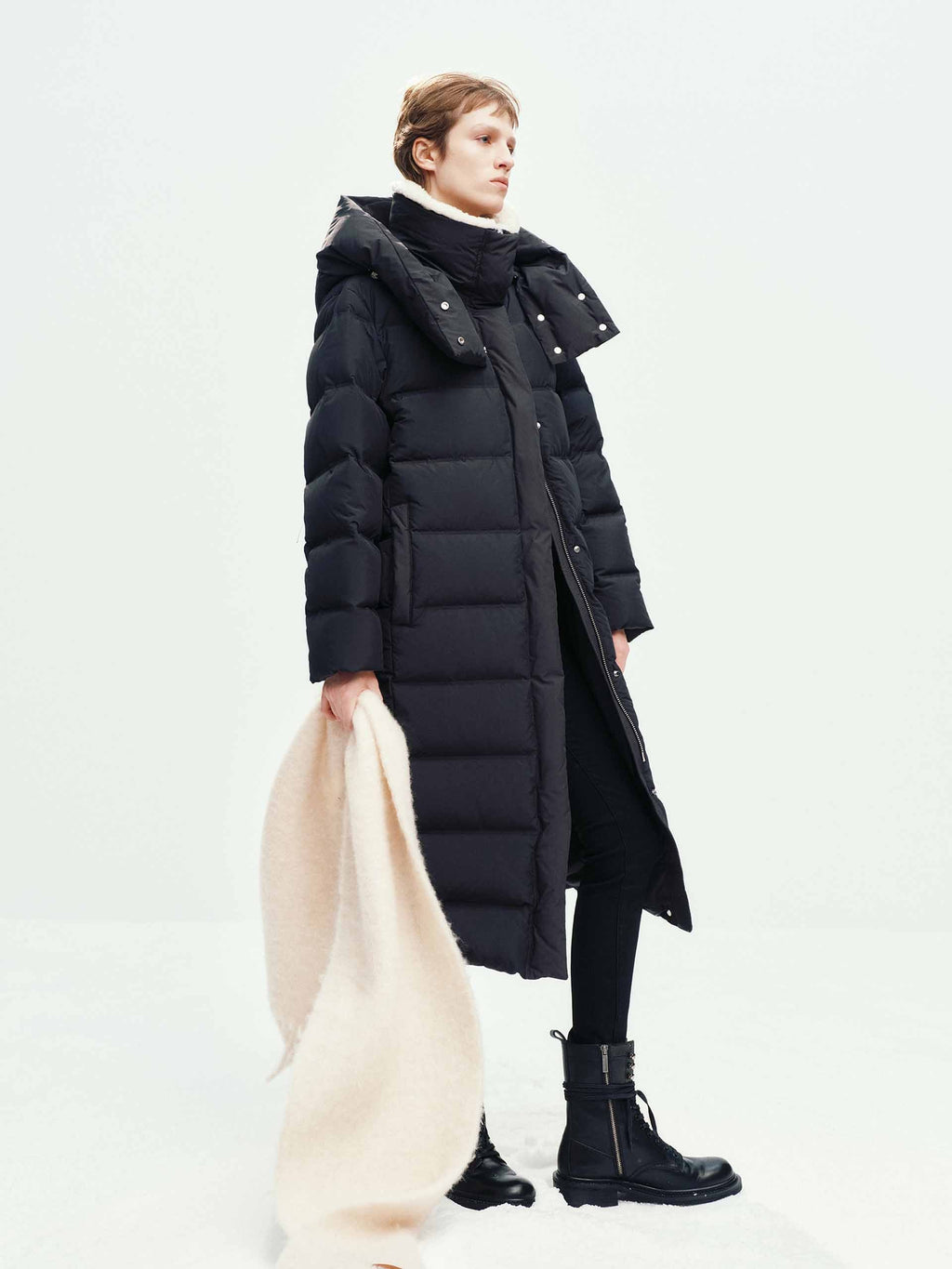 Detachable Fur Collar Long Down Jacket