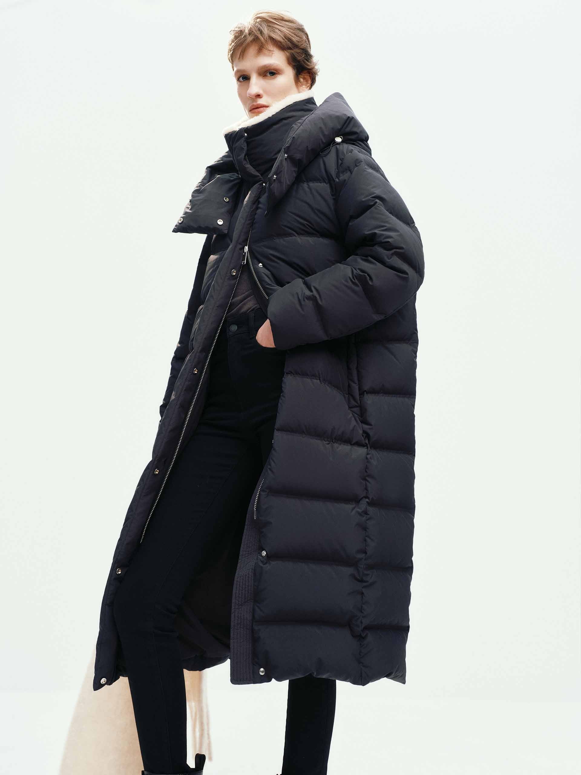 Detachable Fur Collar Long Down Jacket