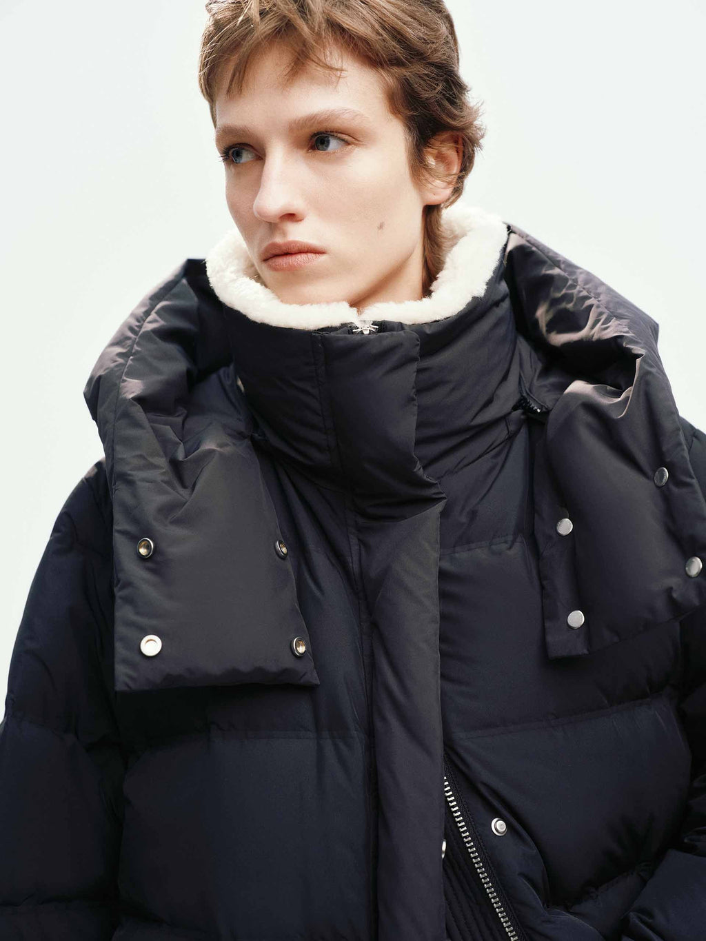 Detachable Fur Collar Long Down Jacket