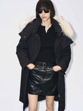 Fur Collar Long Down Coat
