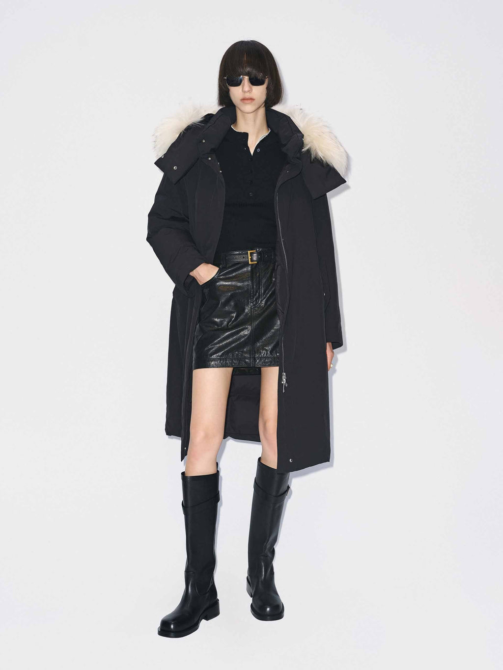 Fur Collar Long Down Coat