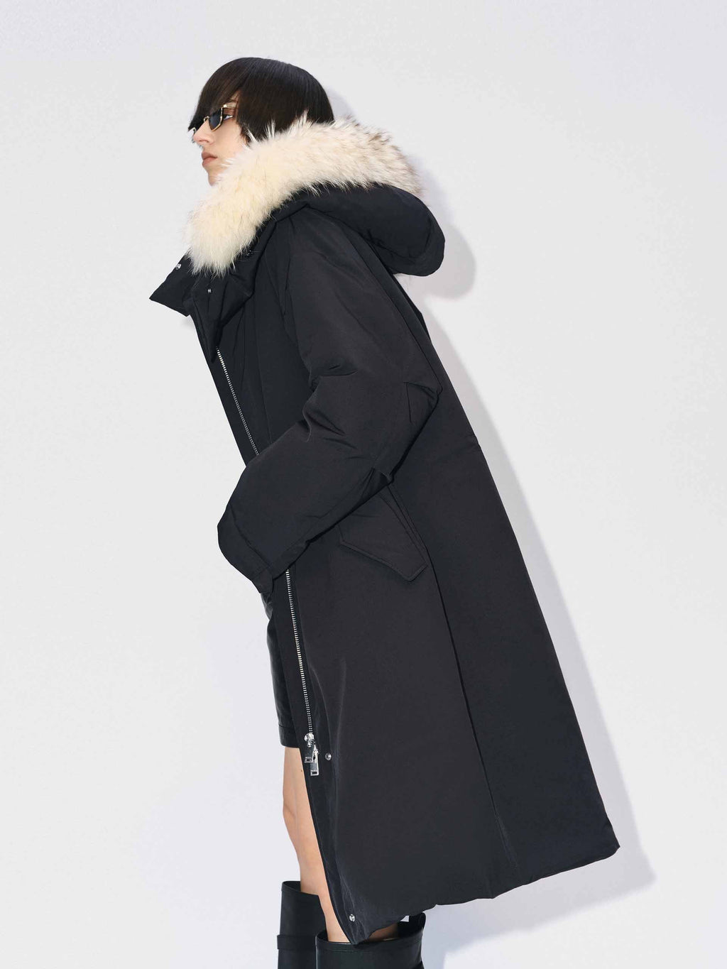 Fur Collar Long Down Coat