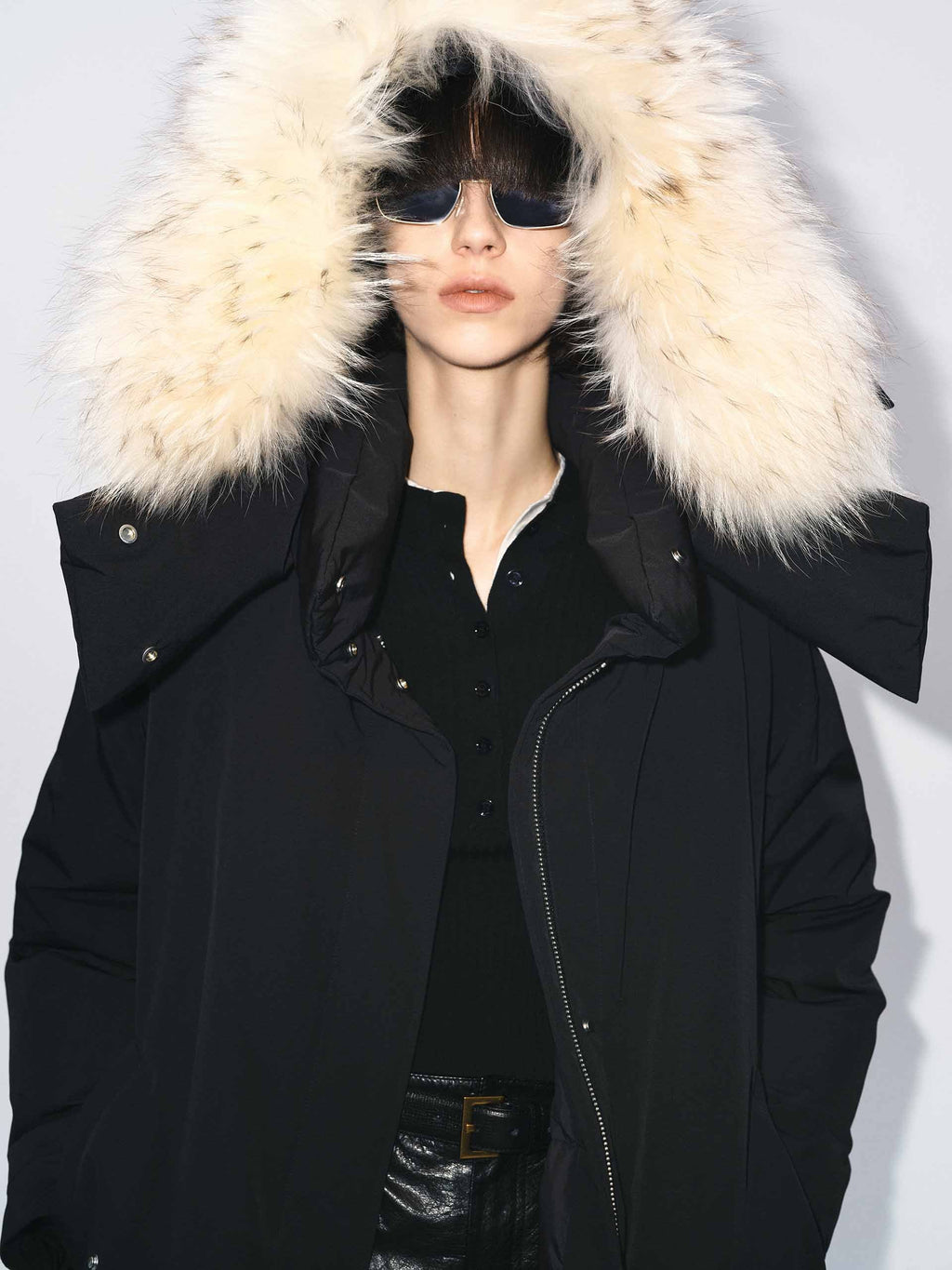 Fur Collar Long Down Coat