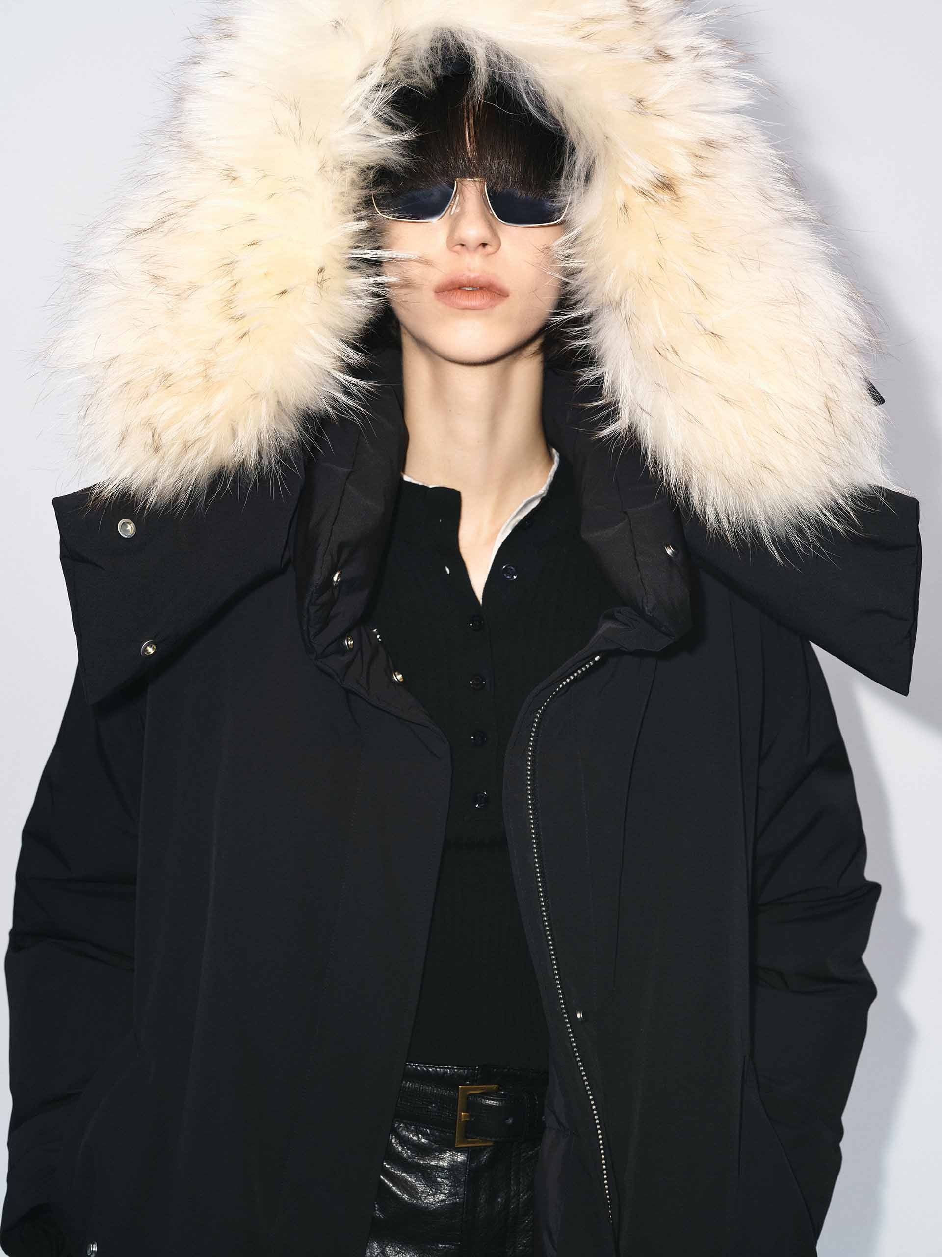 Fur Collar Long Down Coat
