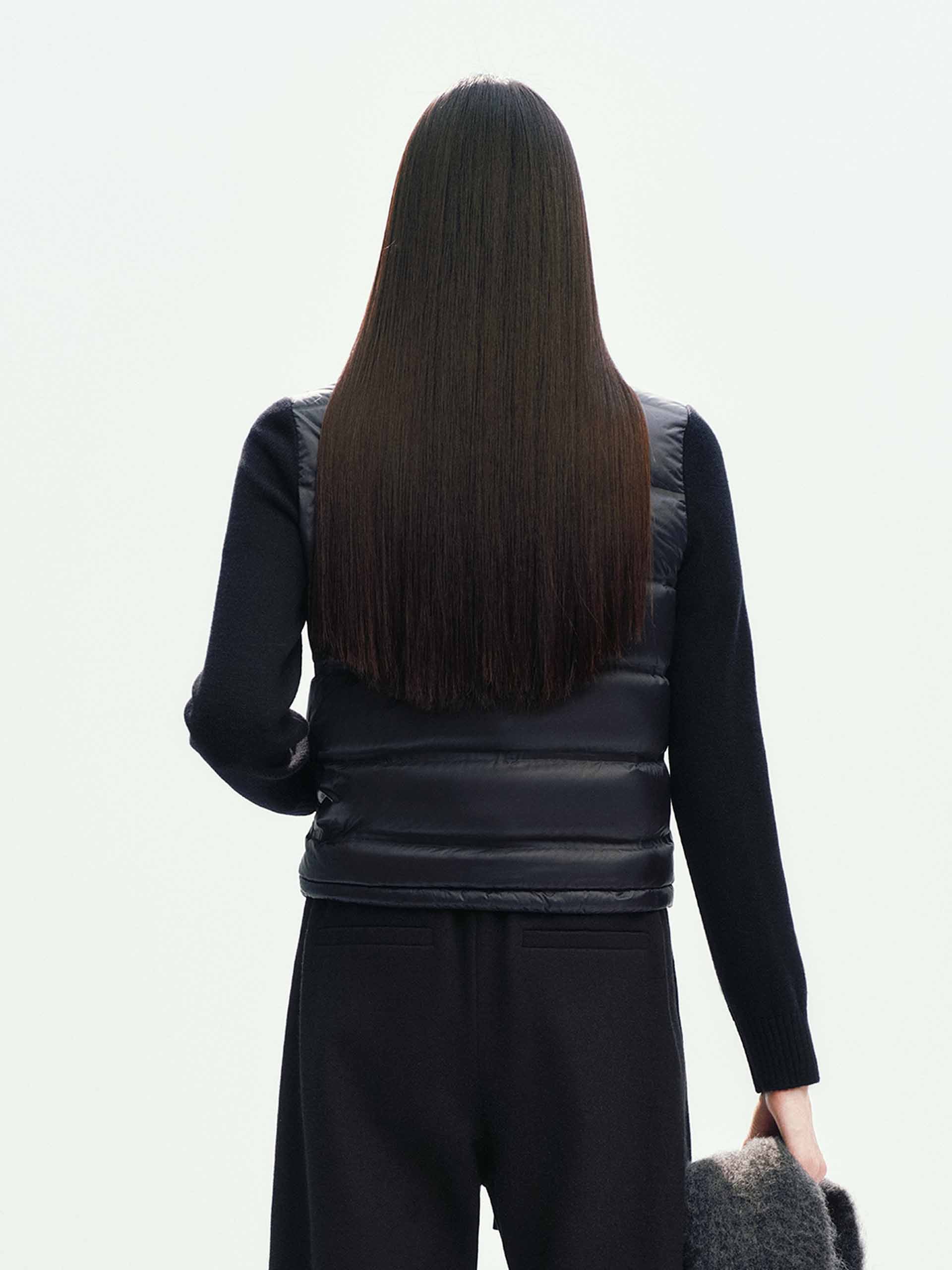Paneled Wool Sleeves Down Jacket