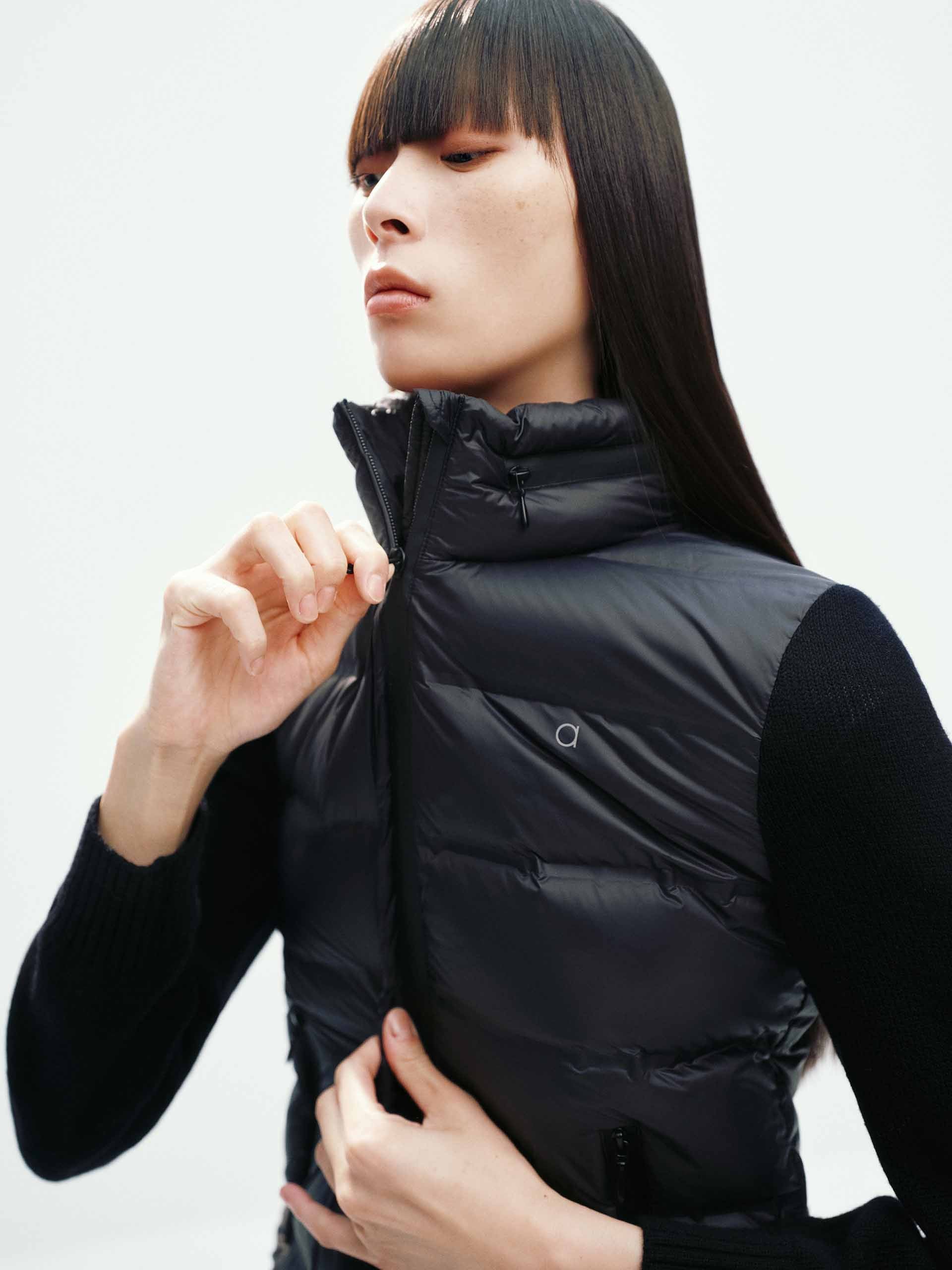 Paneled Wool Sleeves Down Jacket