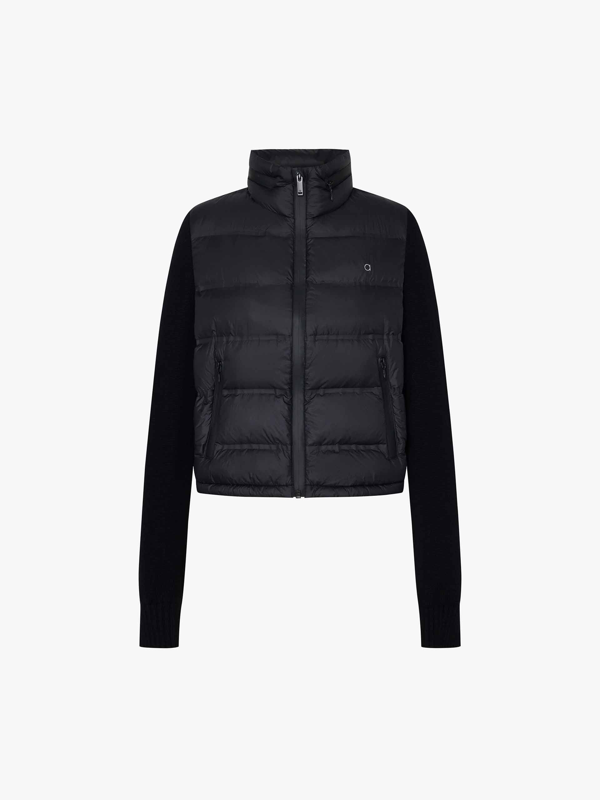 Paneled Wool Sleeves Down Jacket