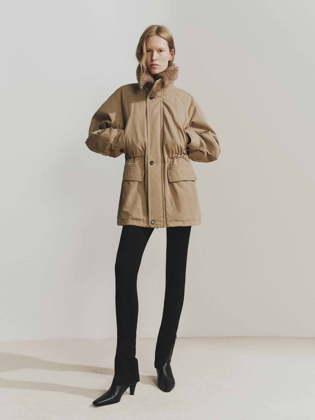 Drawstring Cotton Quilted Jacket