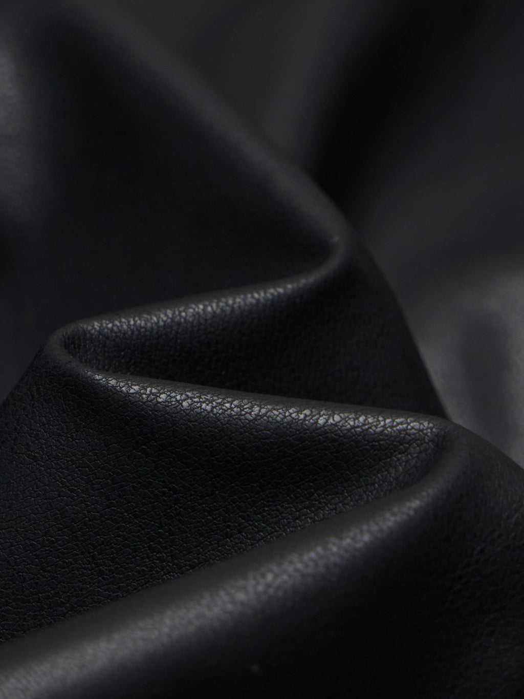 Ribbed Neckline Leather Down Jacket