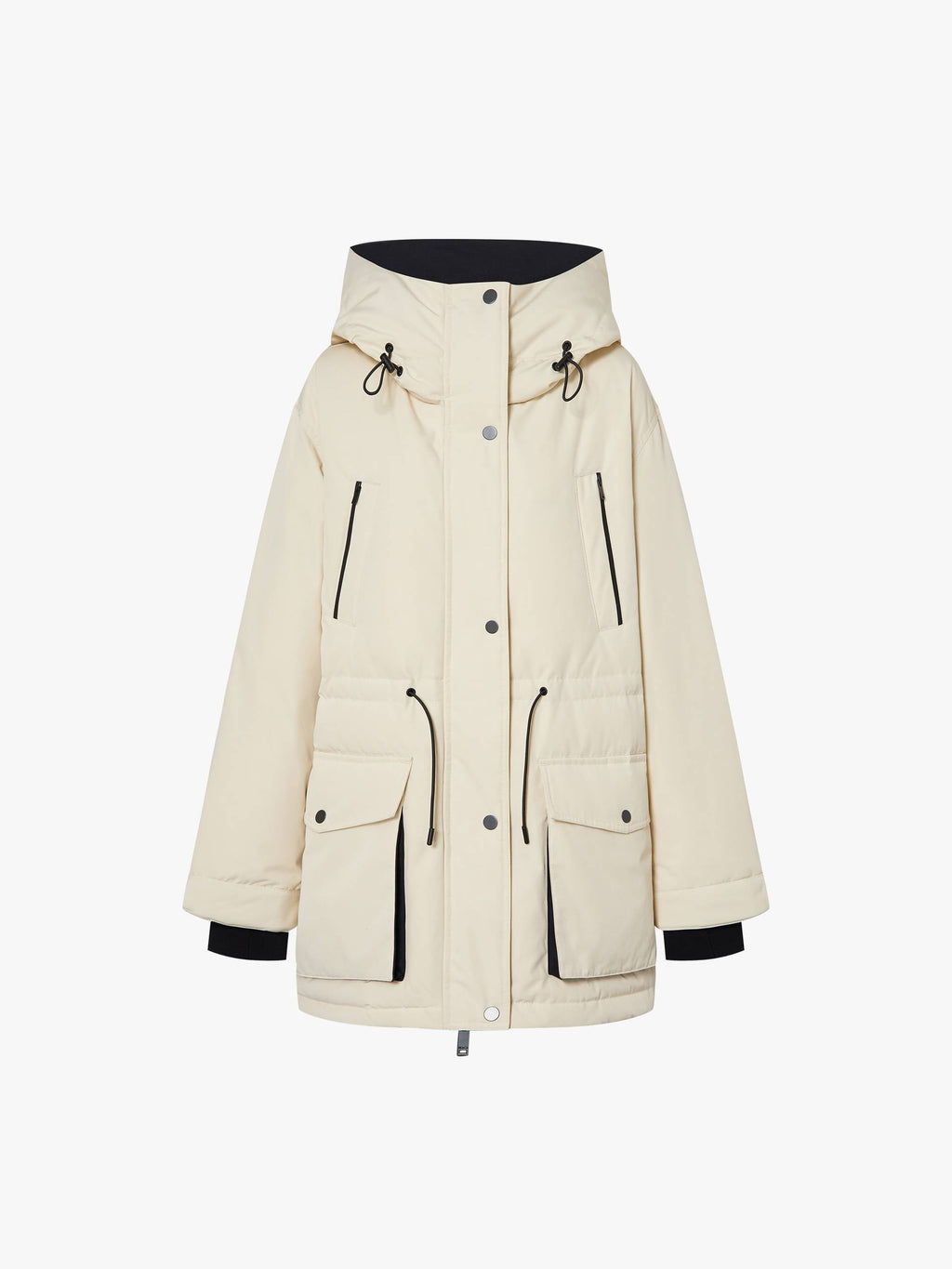 Mid-Length Hooded Down Jacket