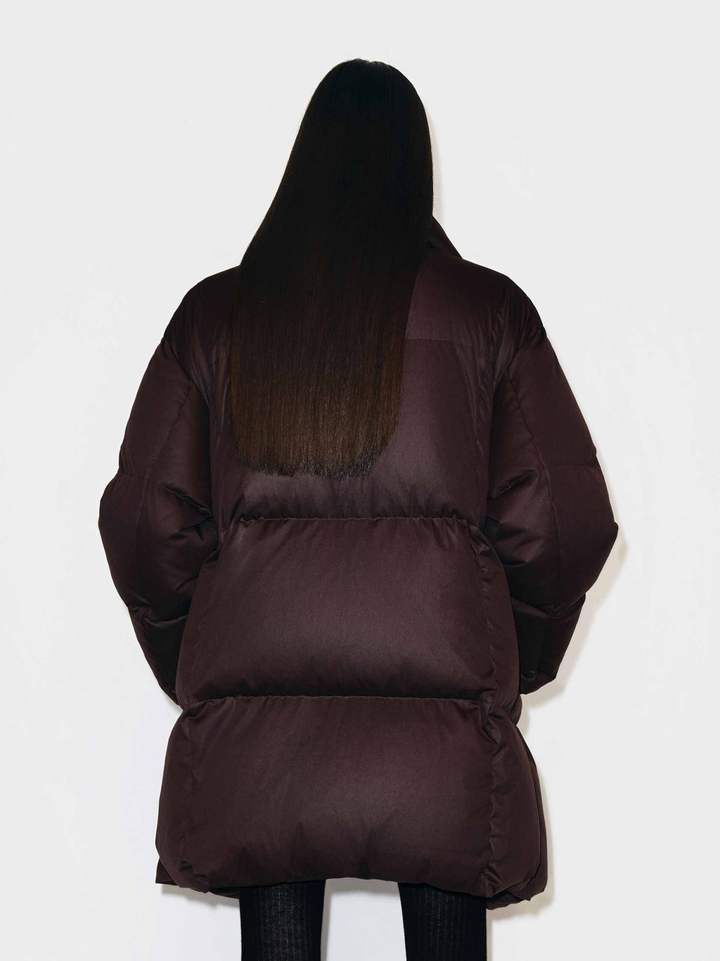 Midi Length Brown Down Jacket