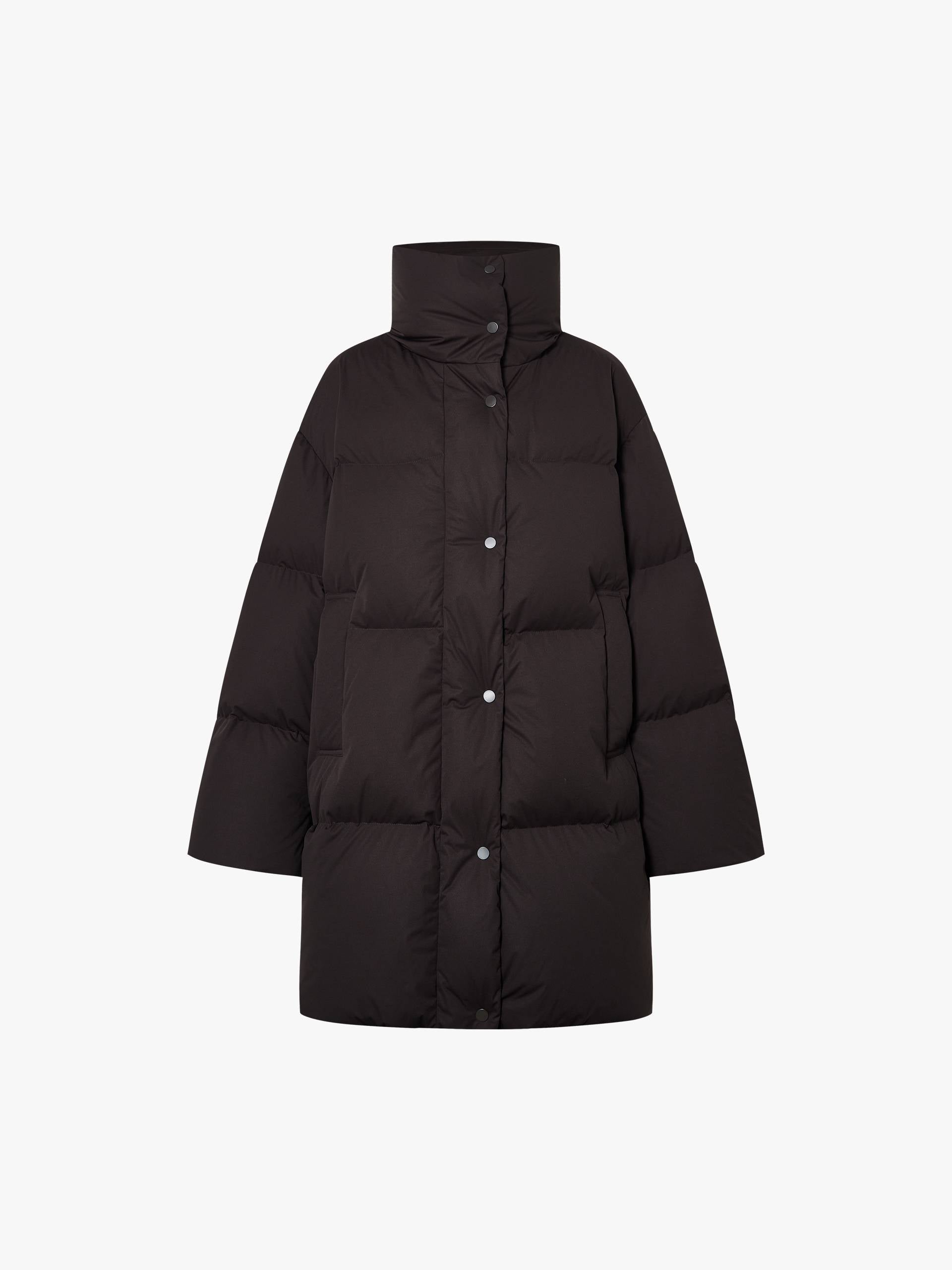 Midi Length Brown Down Jacket