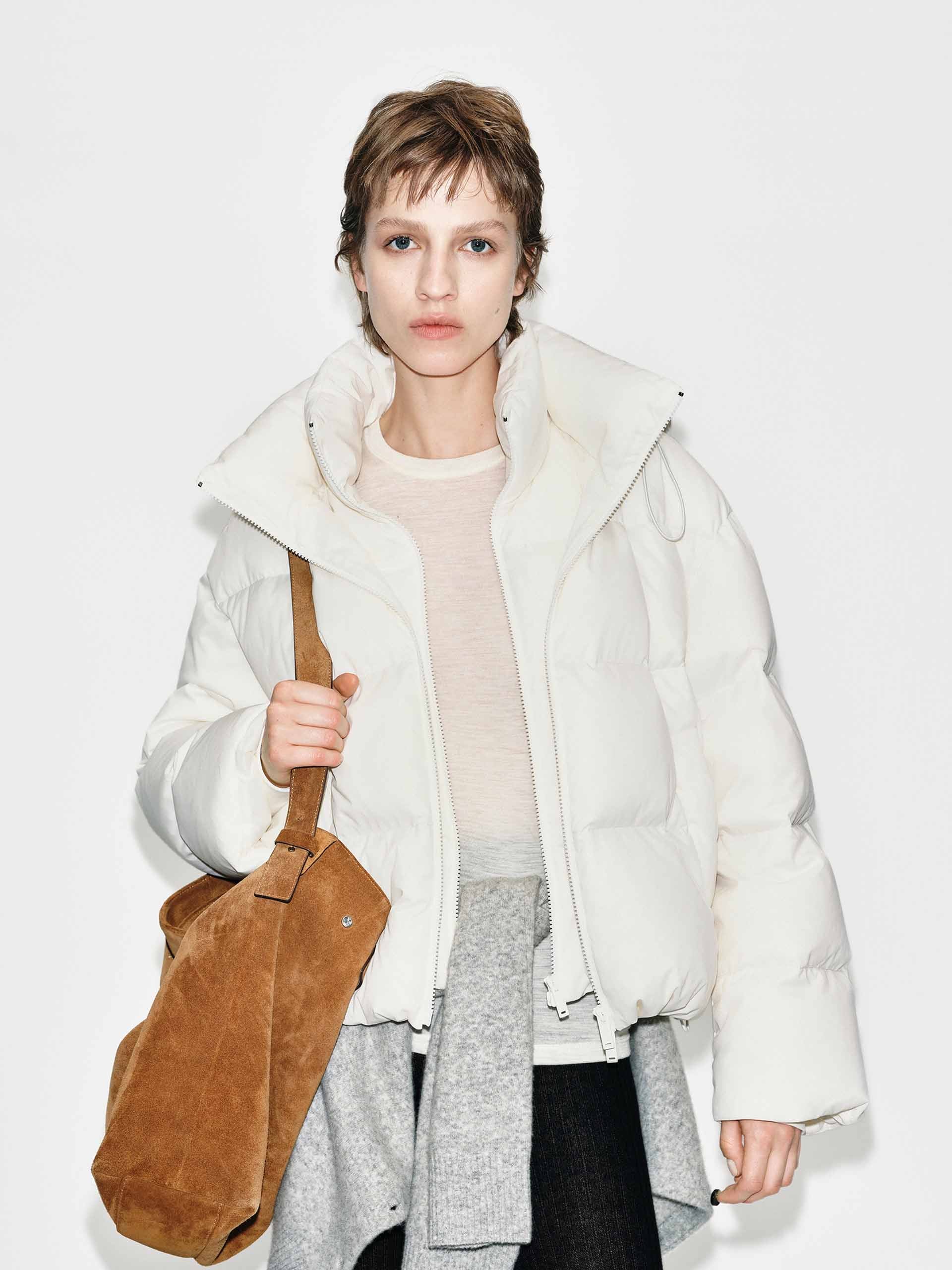 Cropped Hooded Down Jacket