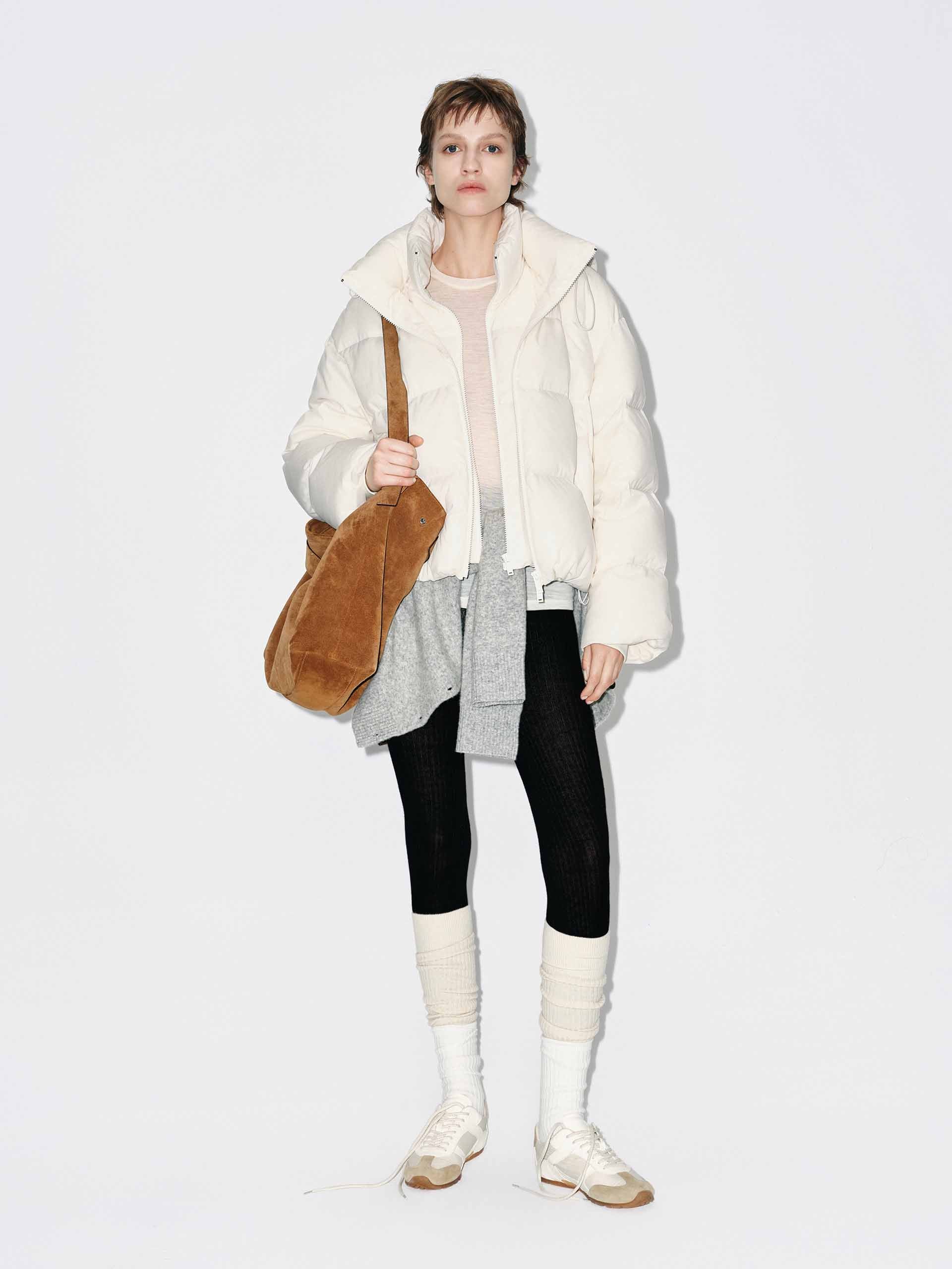 Cropped Hooded Down Jacket
