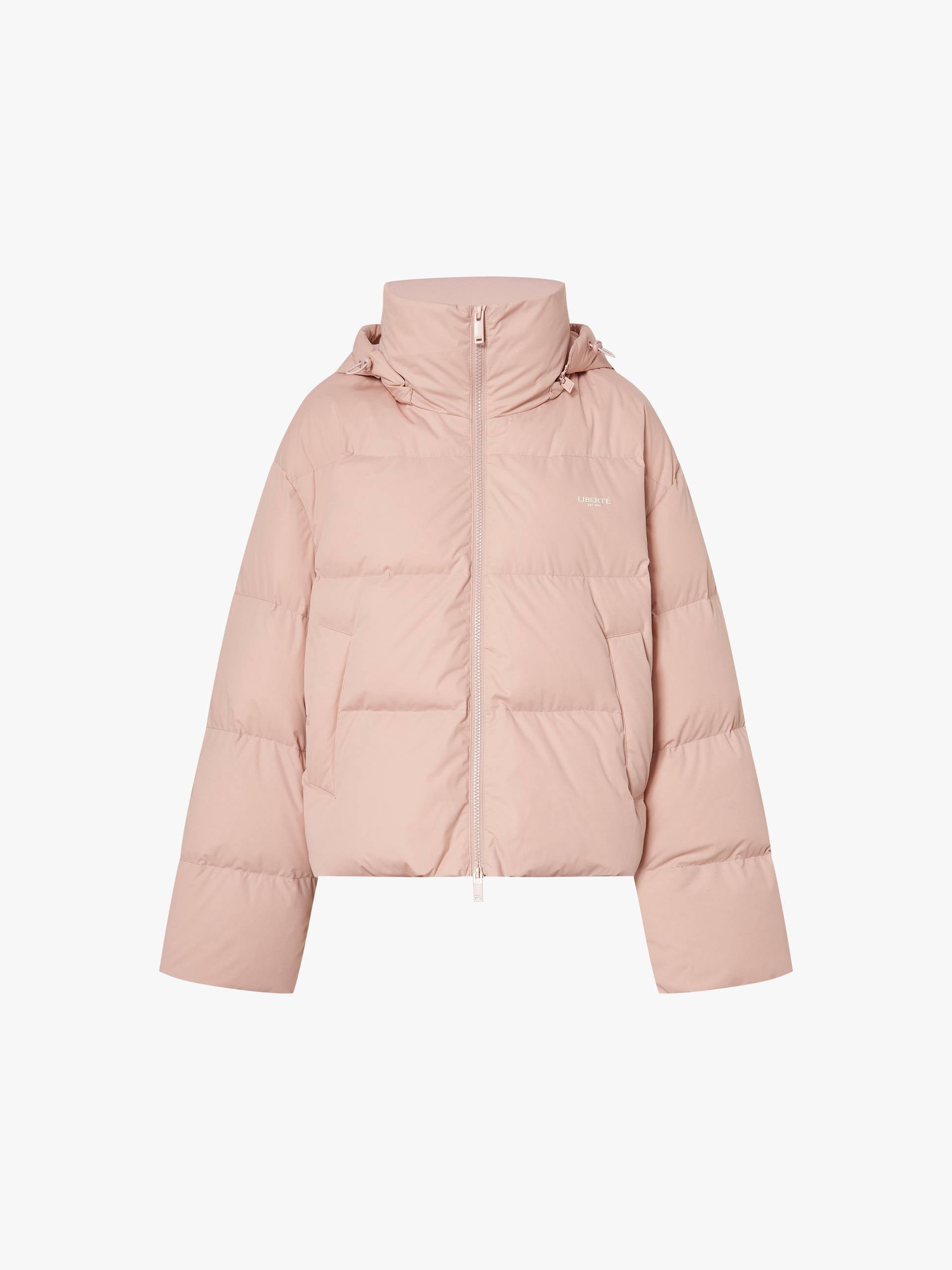 Cropped Hooded Down Jacket