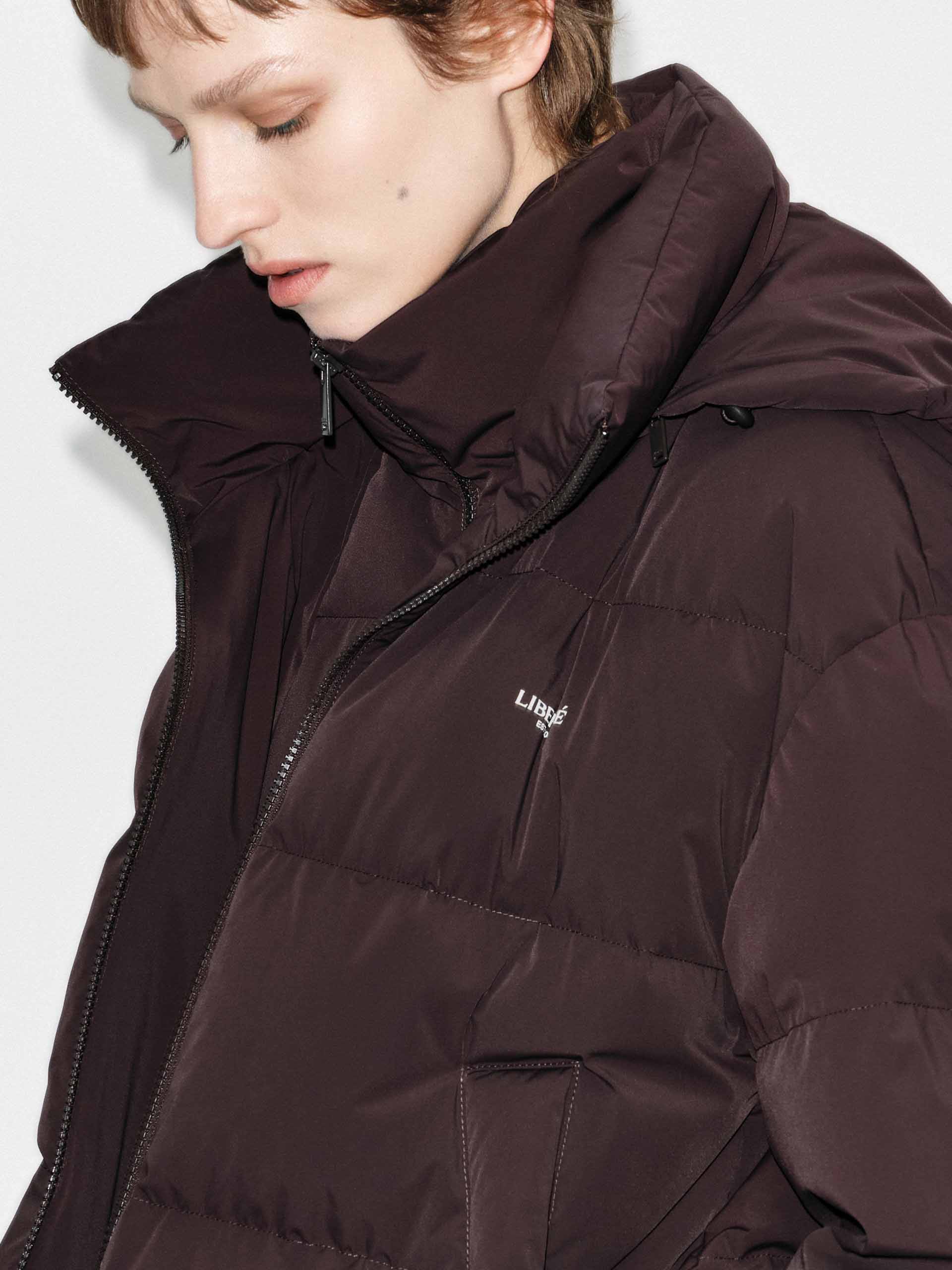 Cropped Hooded Down Jacket