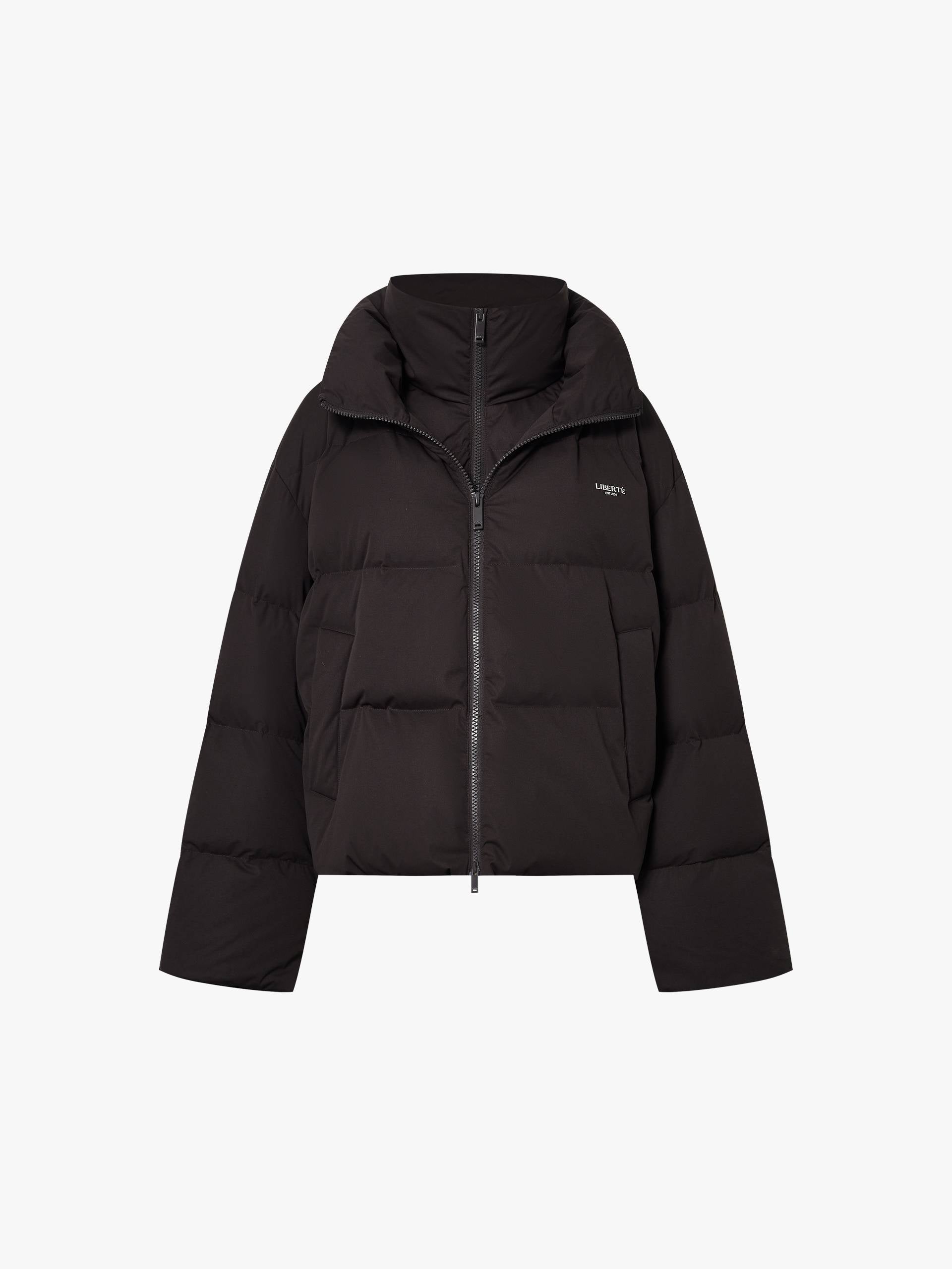 Cropped Hooded Down Jacket