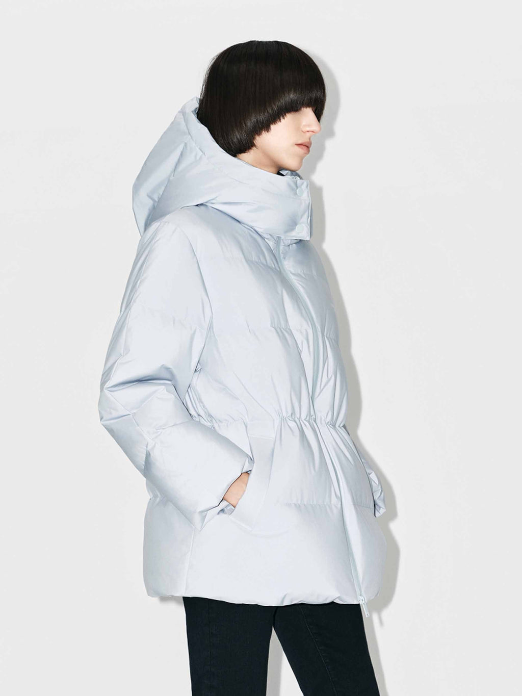Hooded Zipper Down Jacket