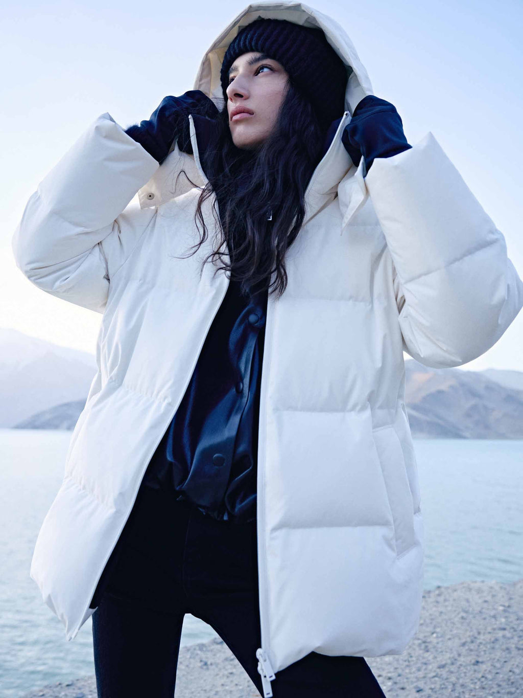 Hooded Zipper Down Jacket