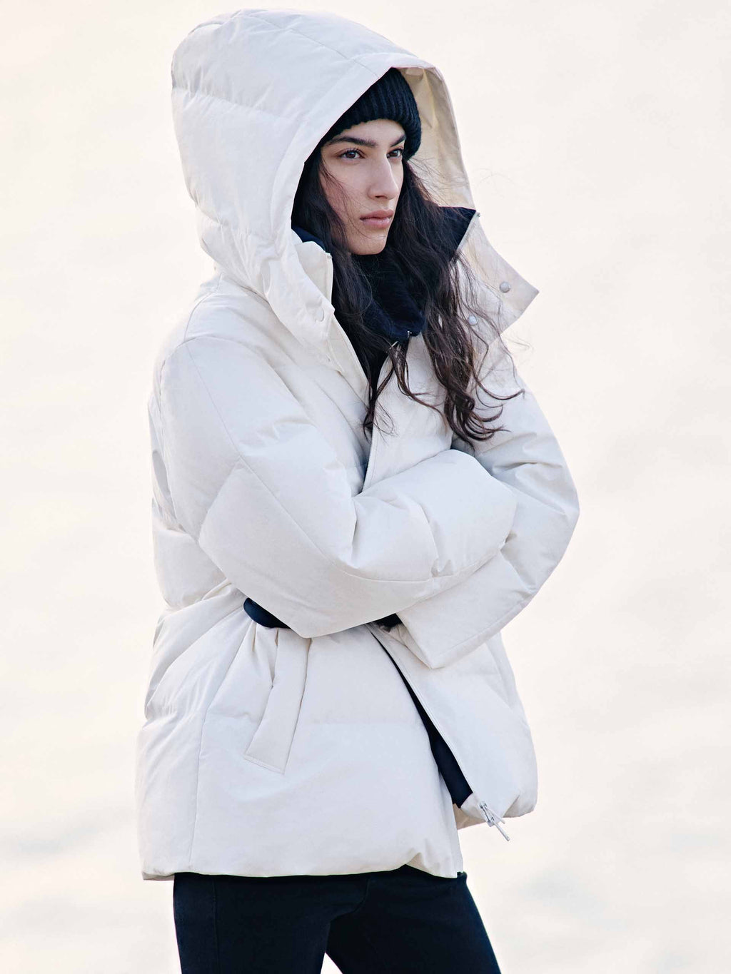 Hooded Zipper Down Jacket