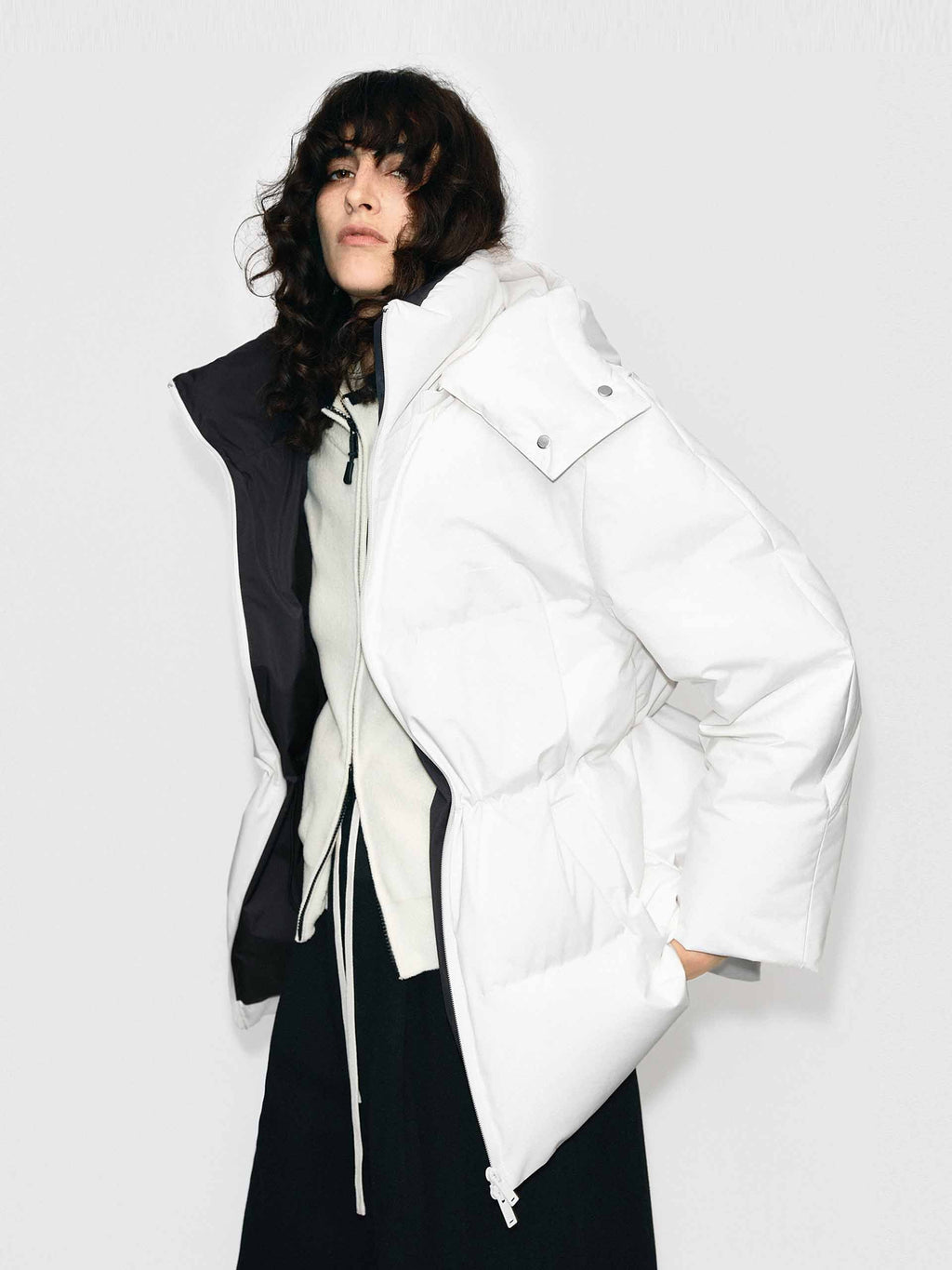 Hooded Zipper Down Jacket