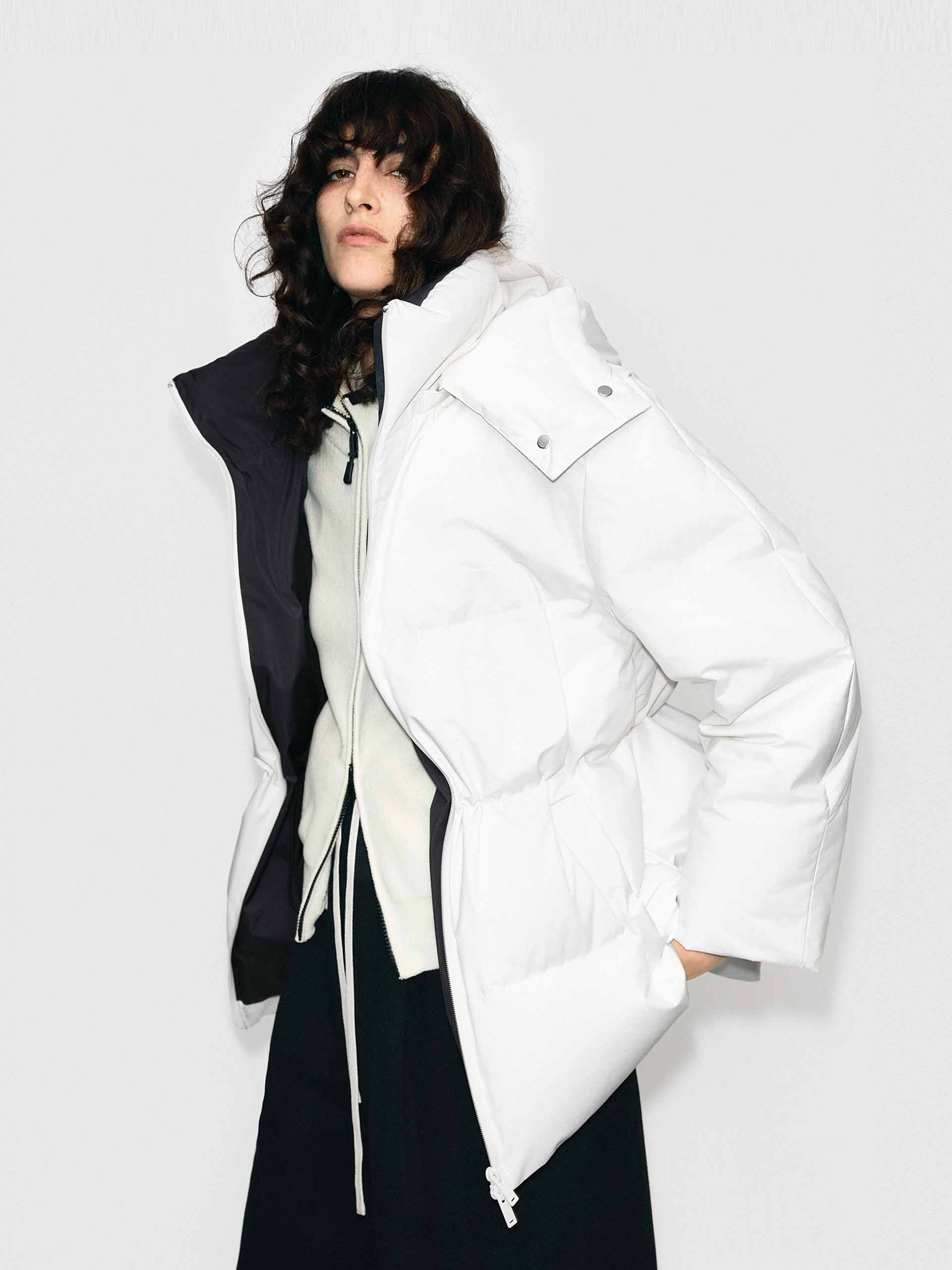 Hooded Zipper Down Jacket