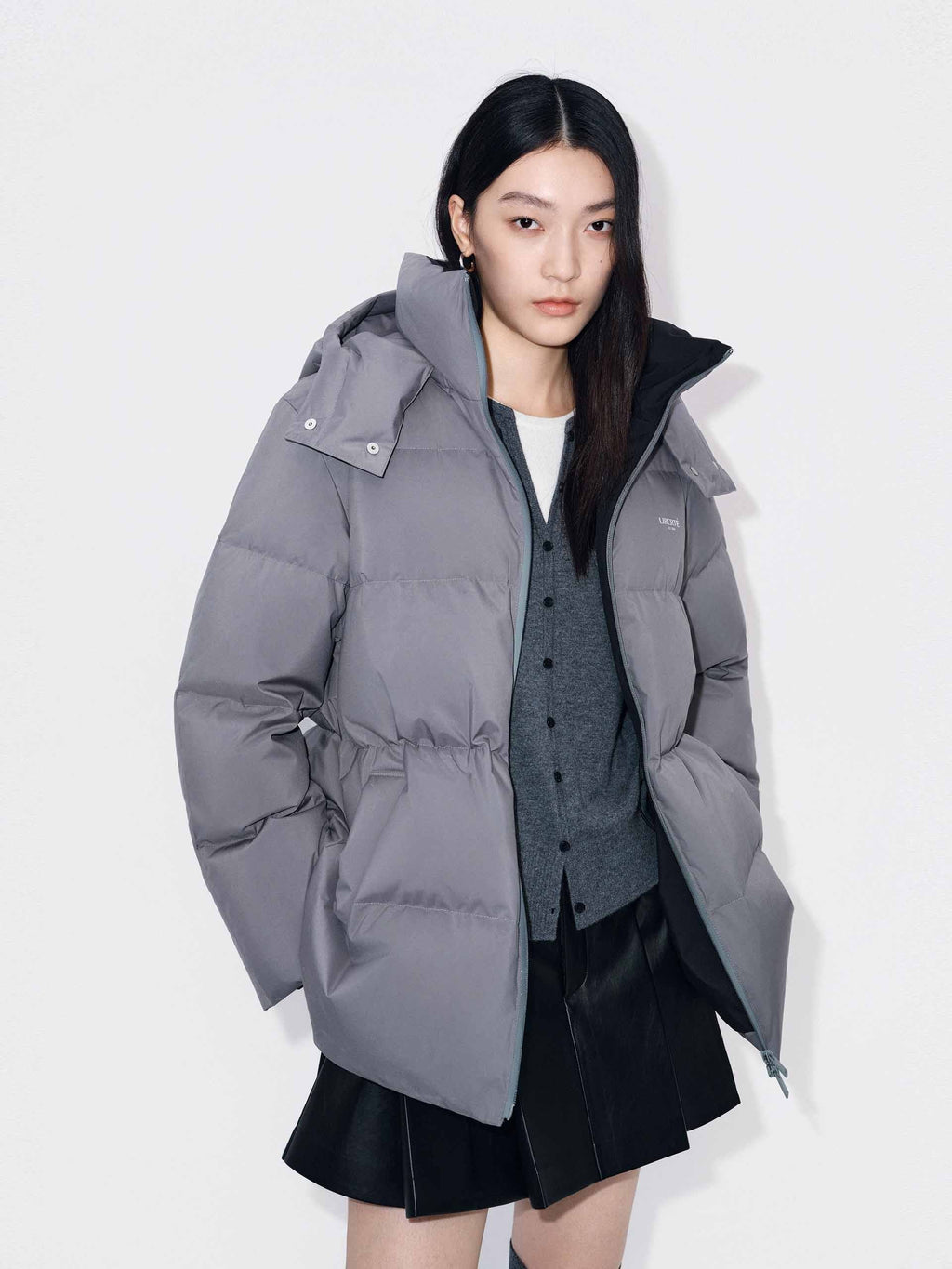 Hooded Zipper Down Jacket