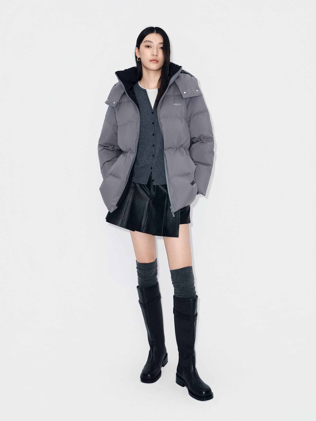 Hooded Zipper Down Jacket