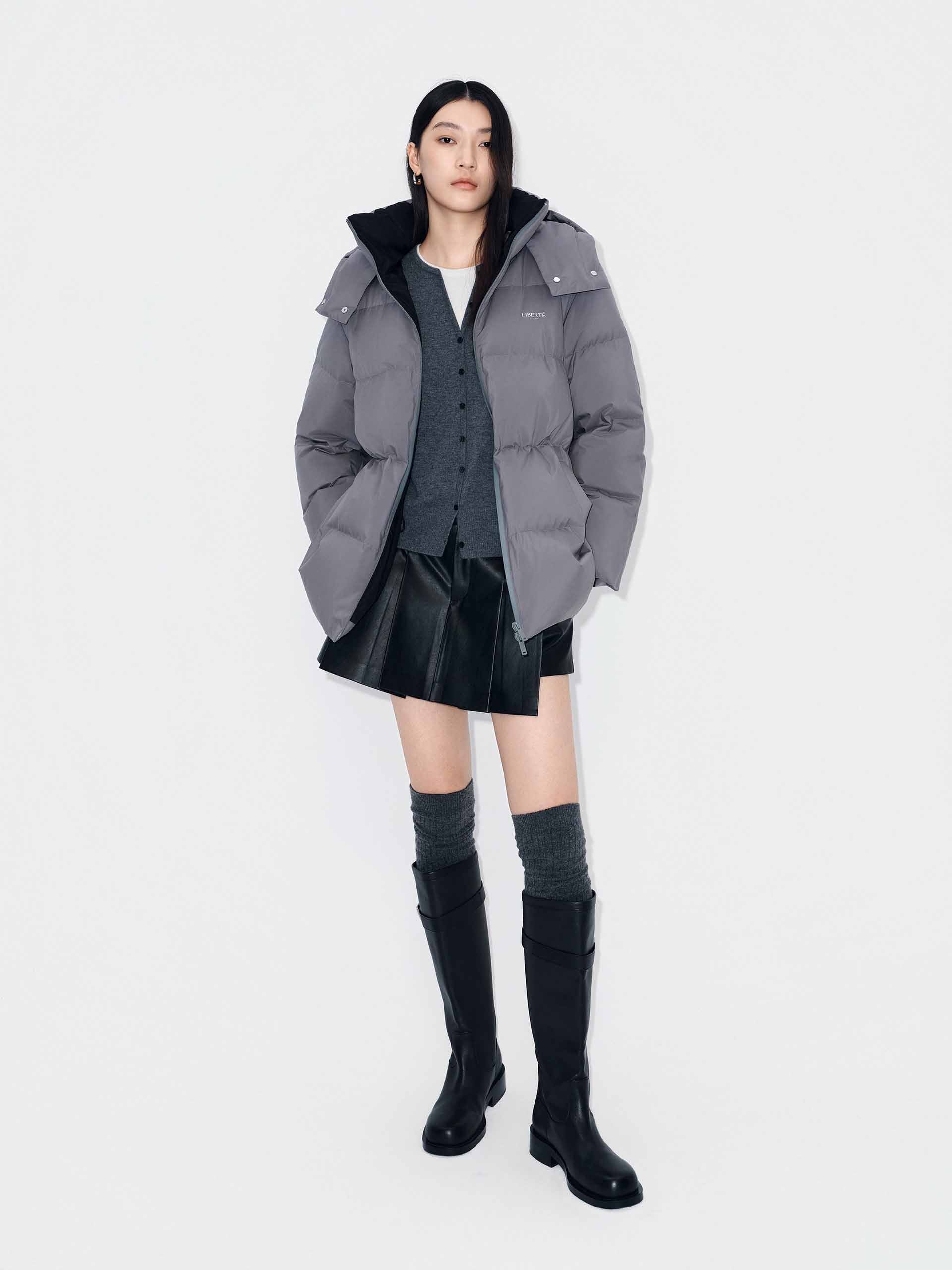 Hooded Zipper Down Jacket