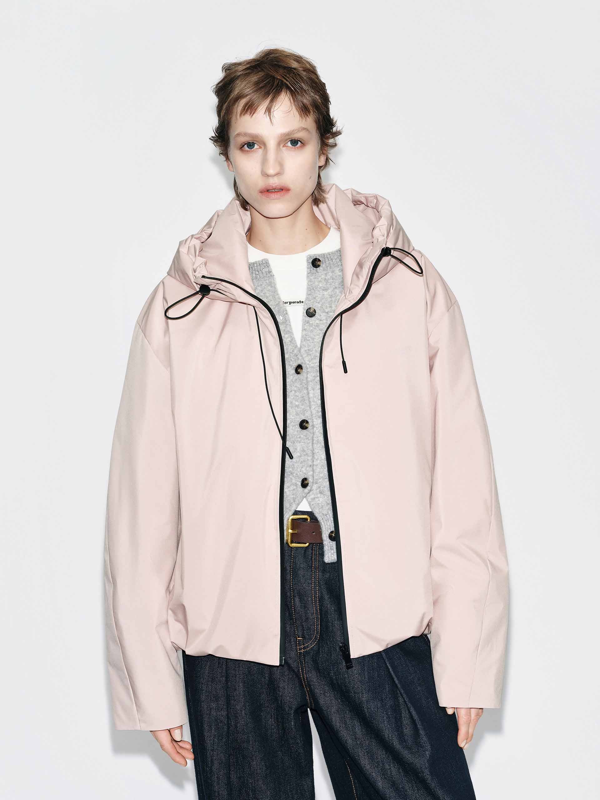 Drawstring Hooded Down Jacket