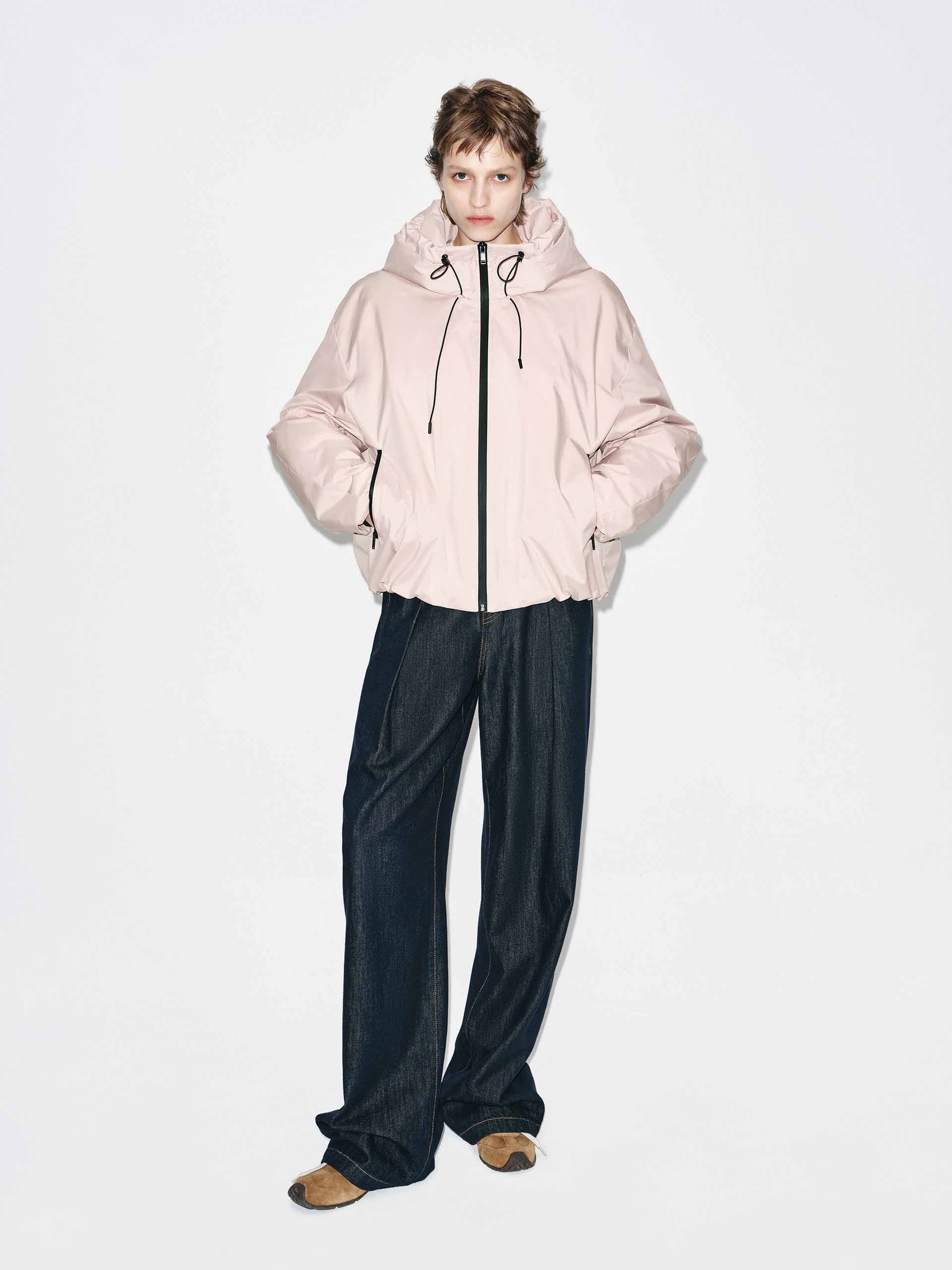 Drawstring Hooded Down Jacket
