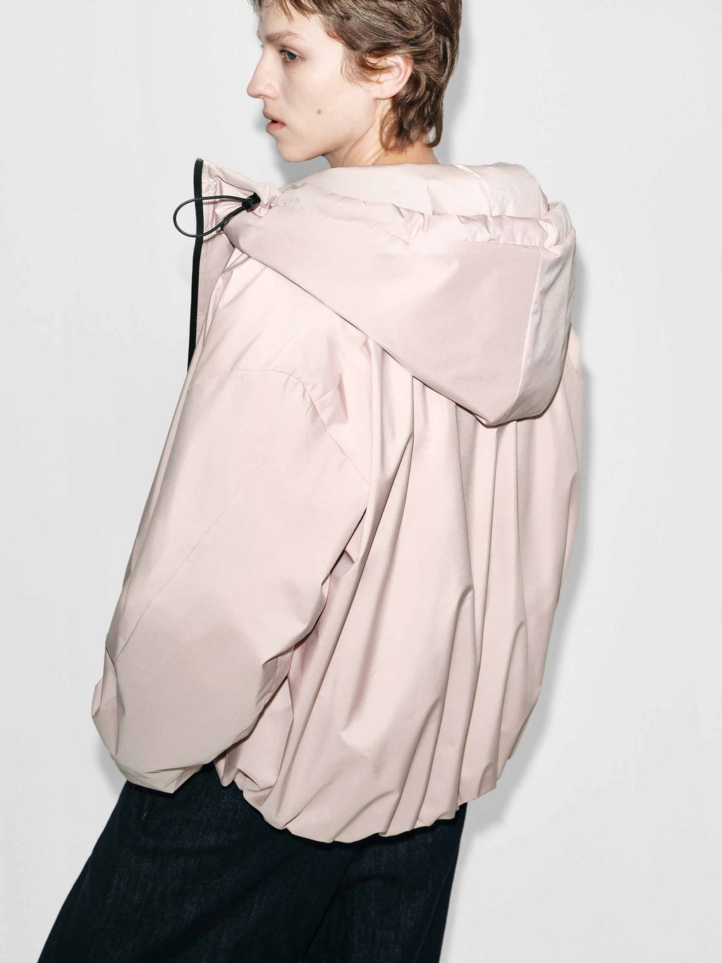 Drawstring Hooded Down Jacket