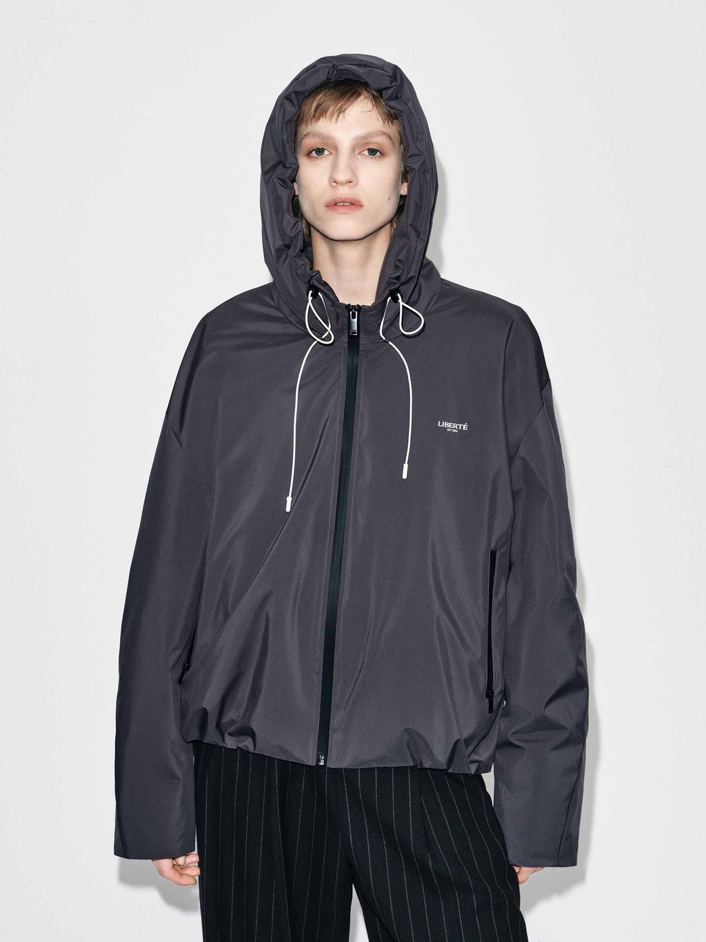 Drawstring Hooded Down Jacket