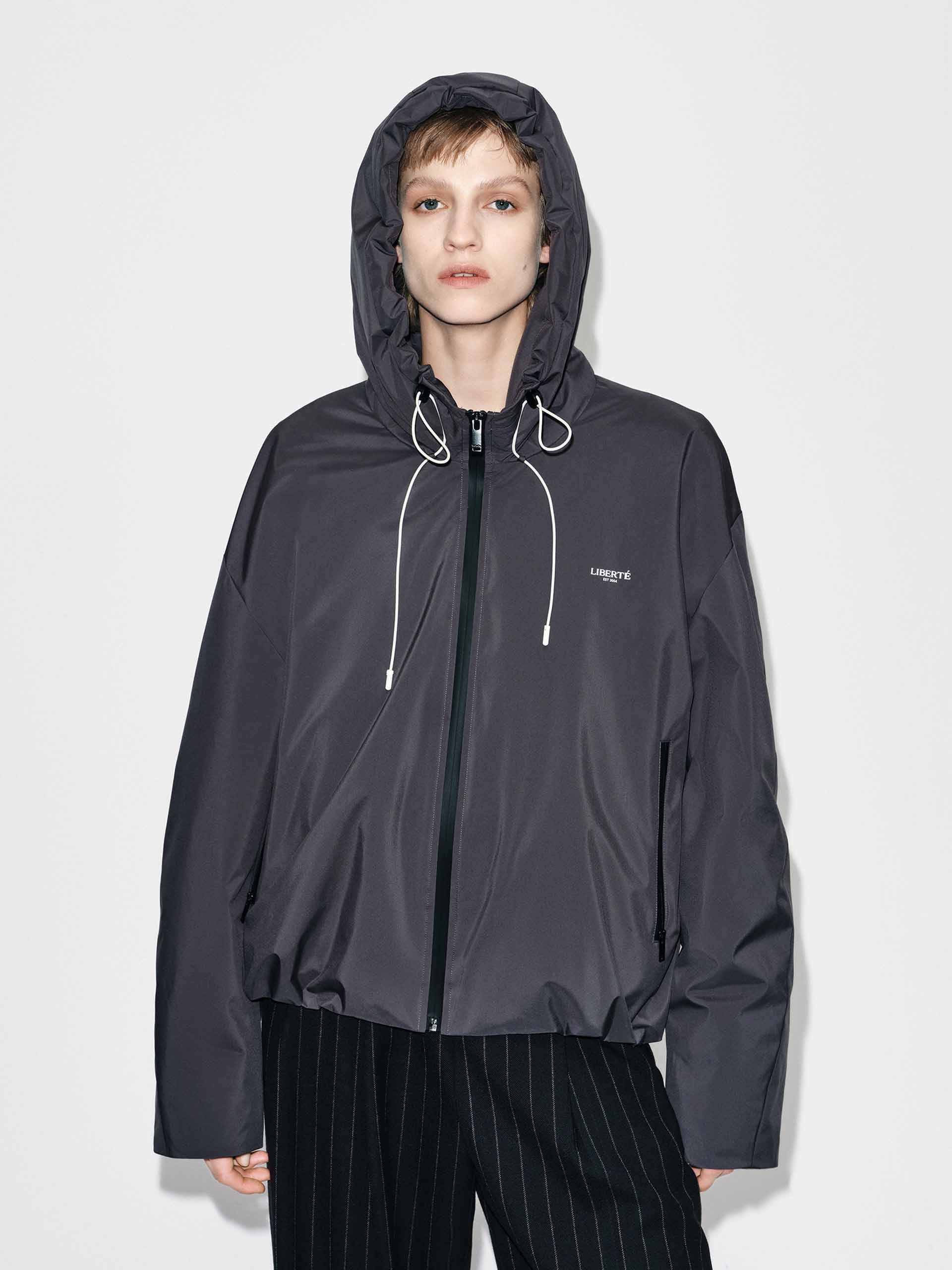 Drawstring Hooded Down Jacket
