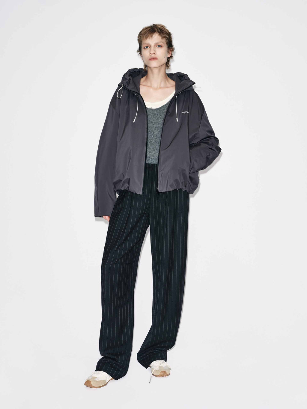 Drawstring Hooded Down Jacket