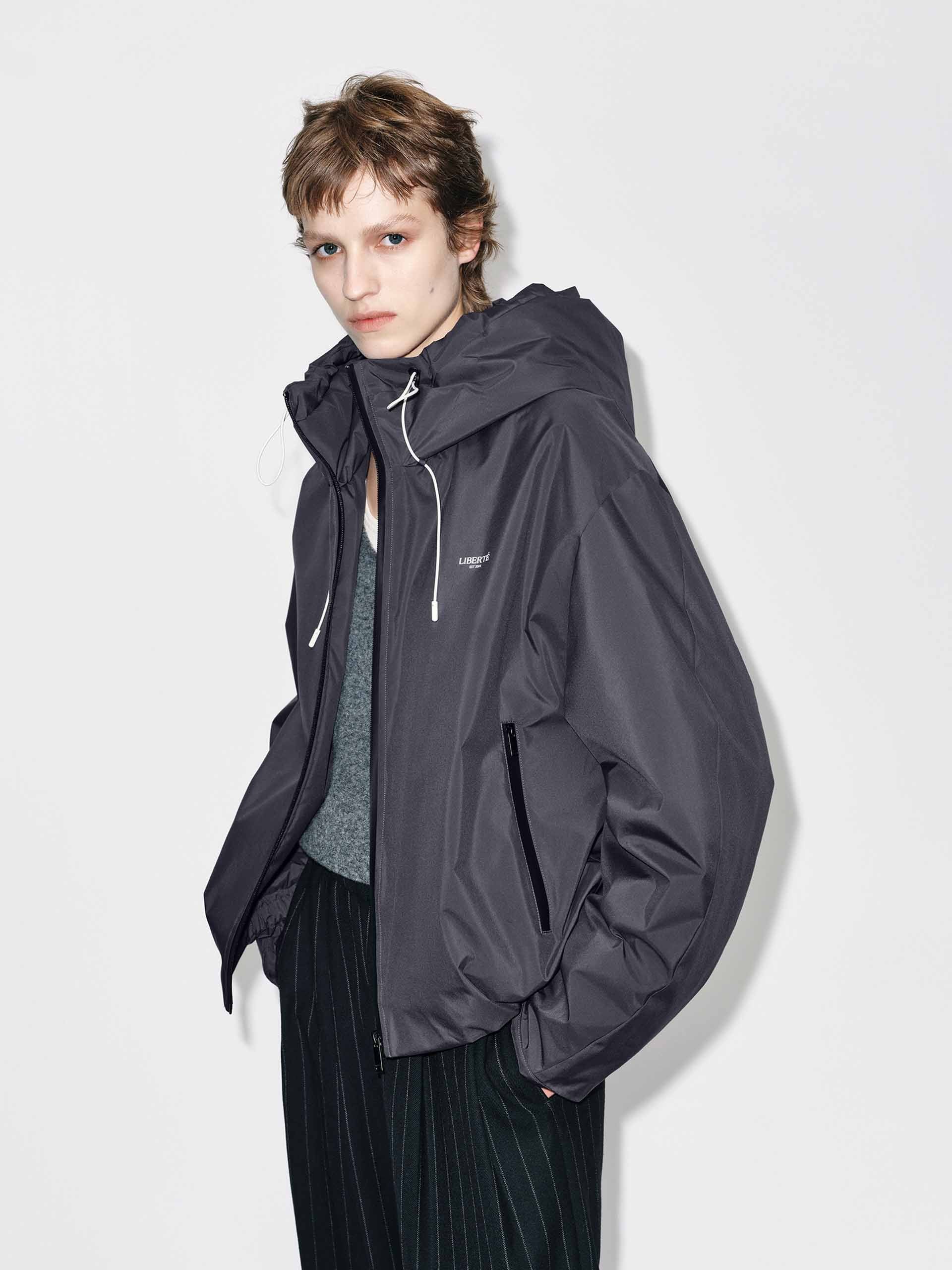 Drawstring Hooded Down Jacket