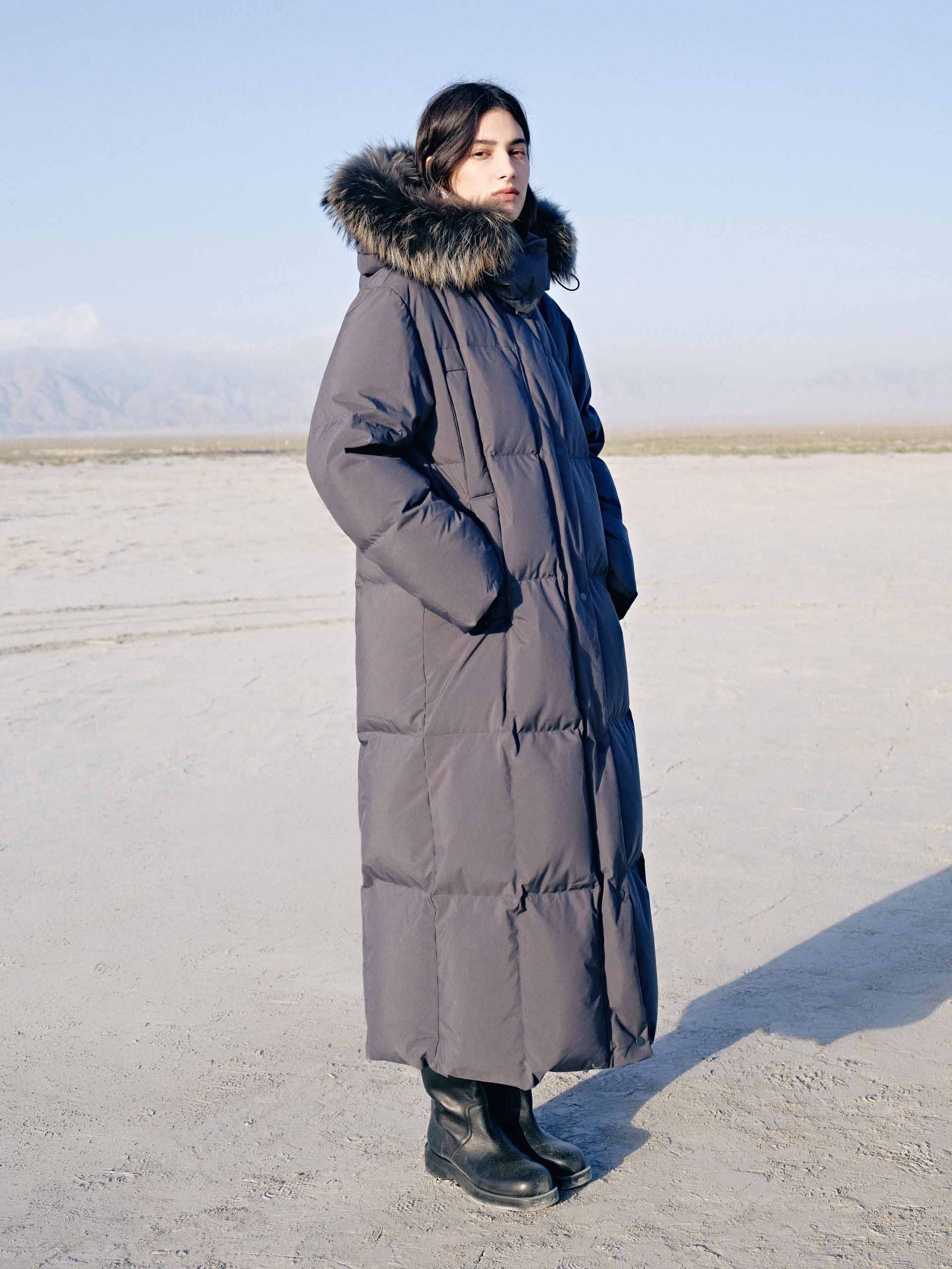 Fur Collar Long Down Jacket