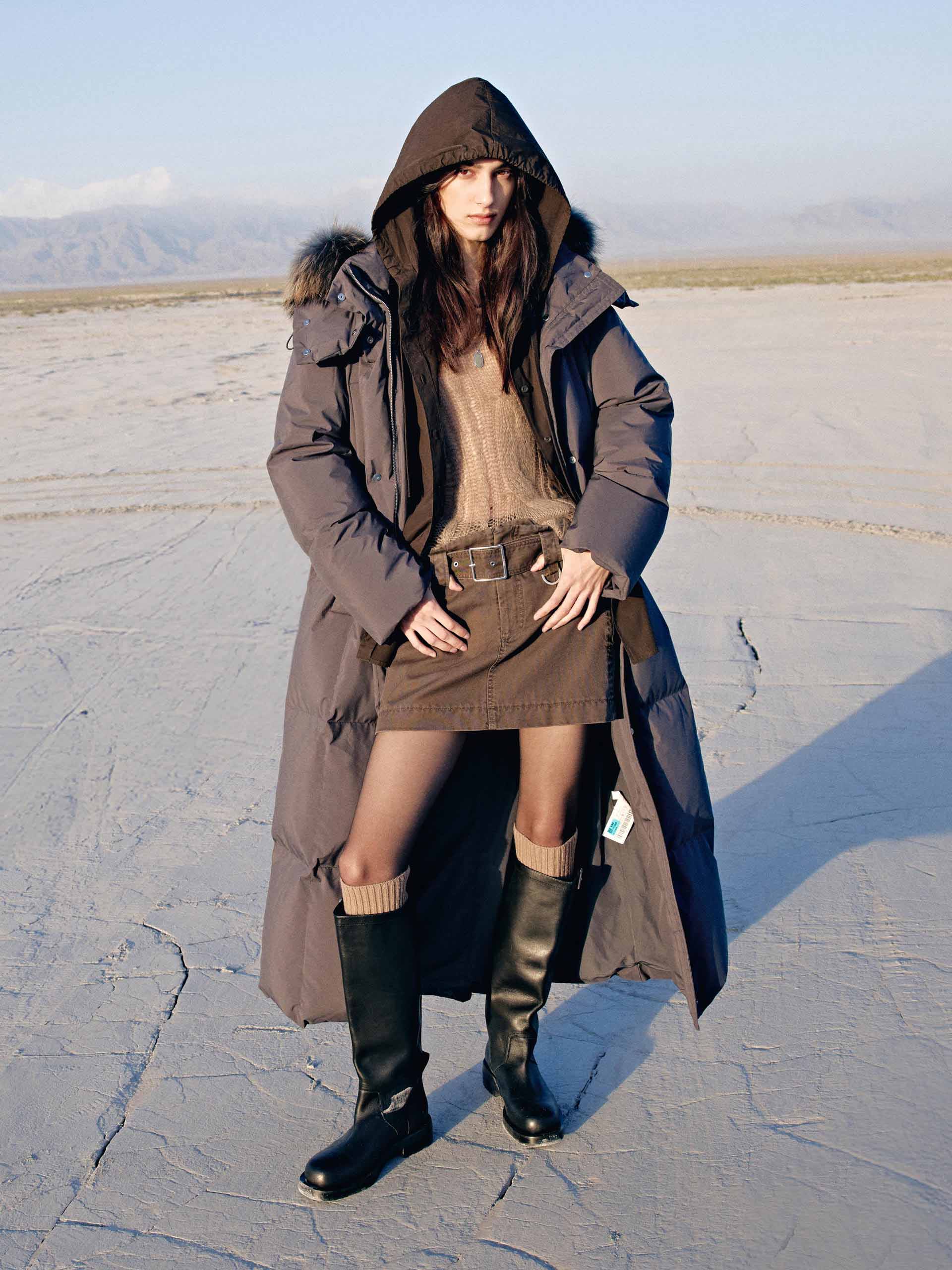 Fur Collar Long Down Jacket