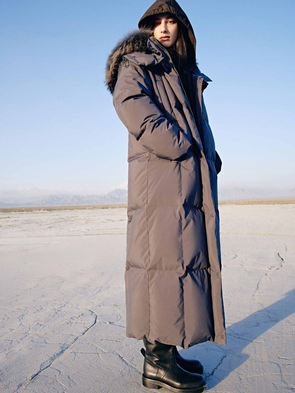 Fur Collar Long Down Jacket