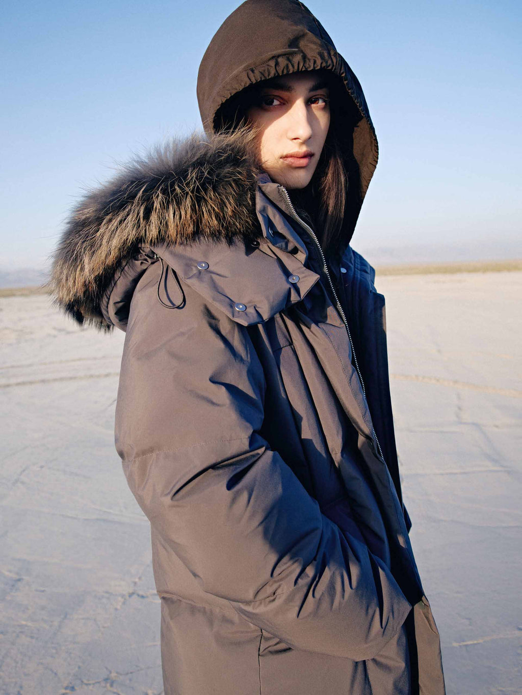 Fur Collar Long Down Jacket