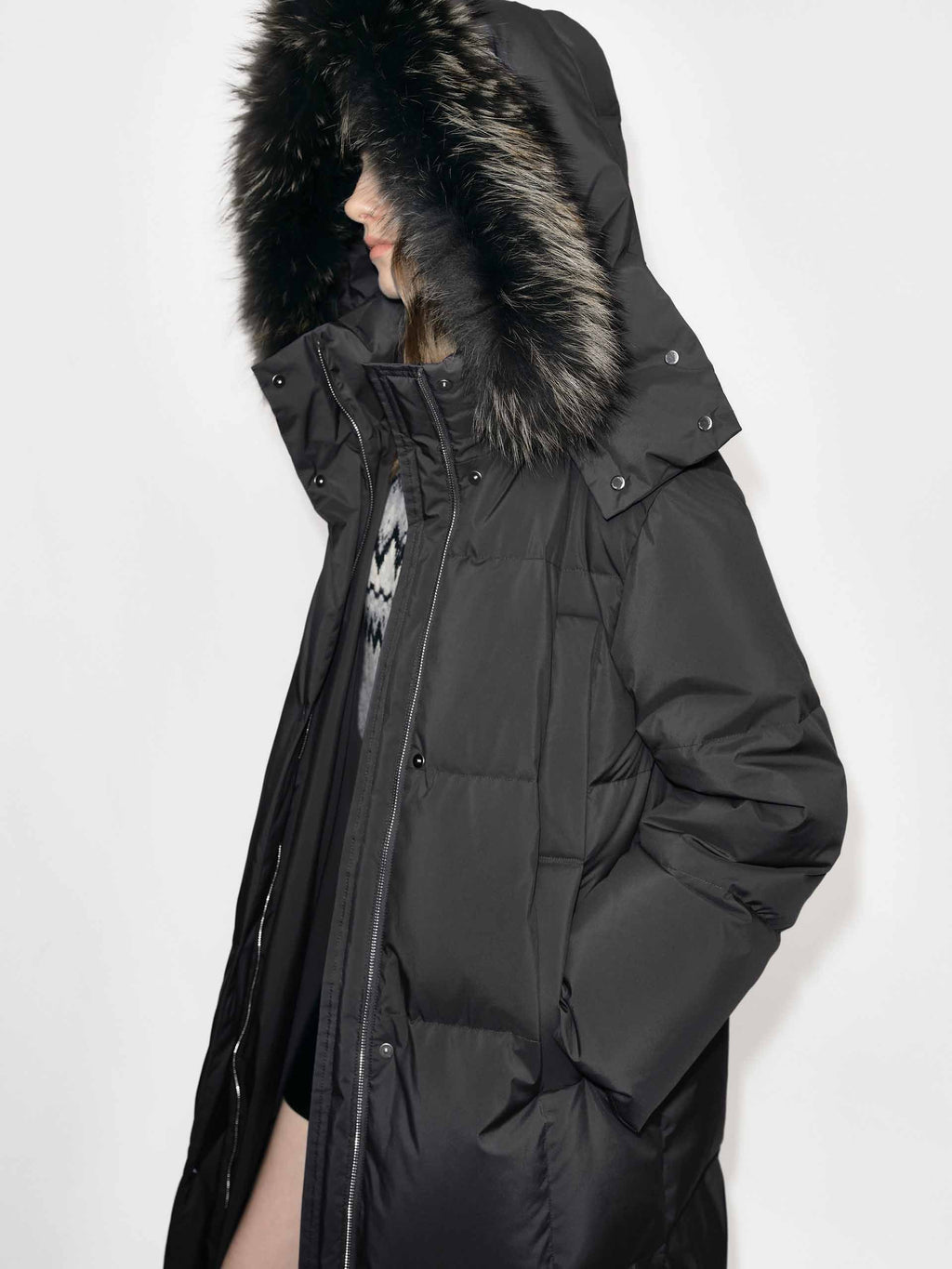 Fur Collar Long Down Jacket
