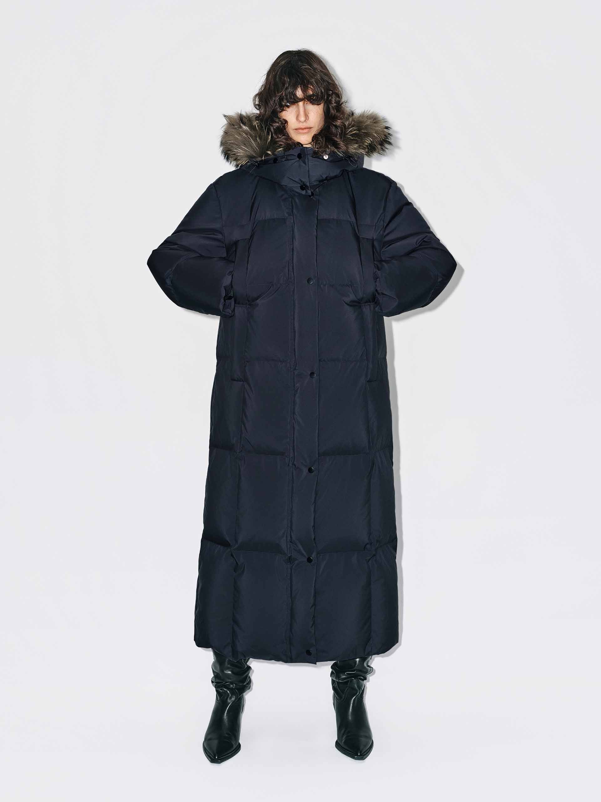 Fur Collar Long Down Jacket
