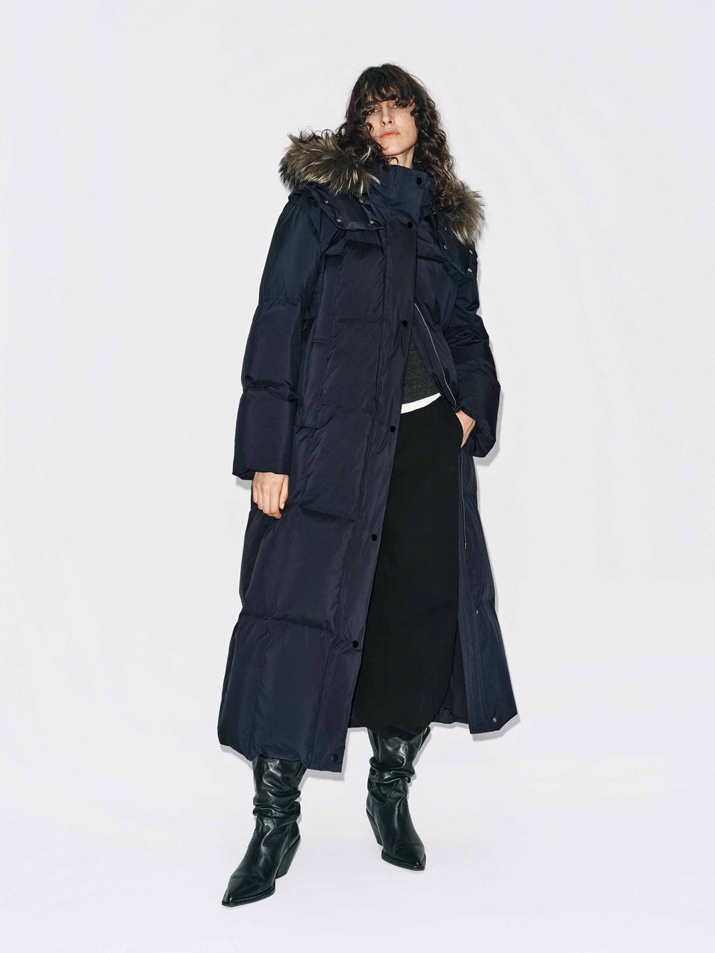 Fur Collar Long Down Jacket