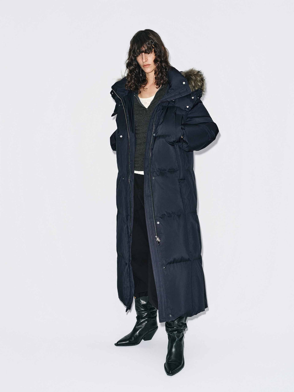 Fur Collar Long Down Jacket