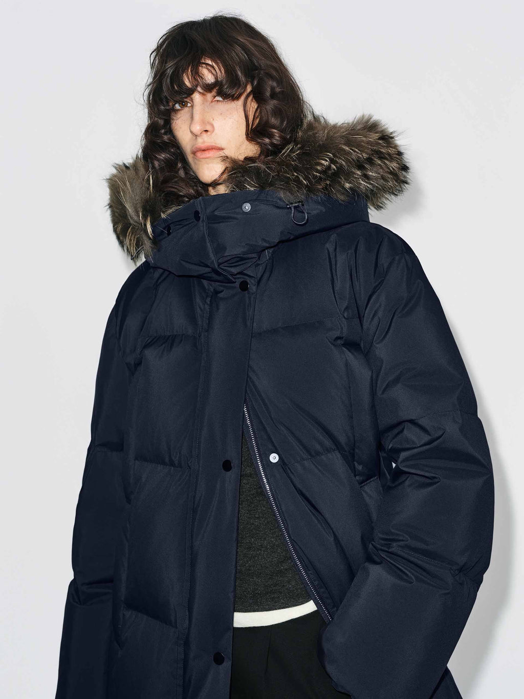 Fur Collar Long Down Jacket